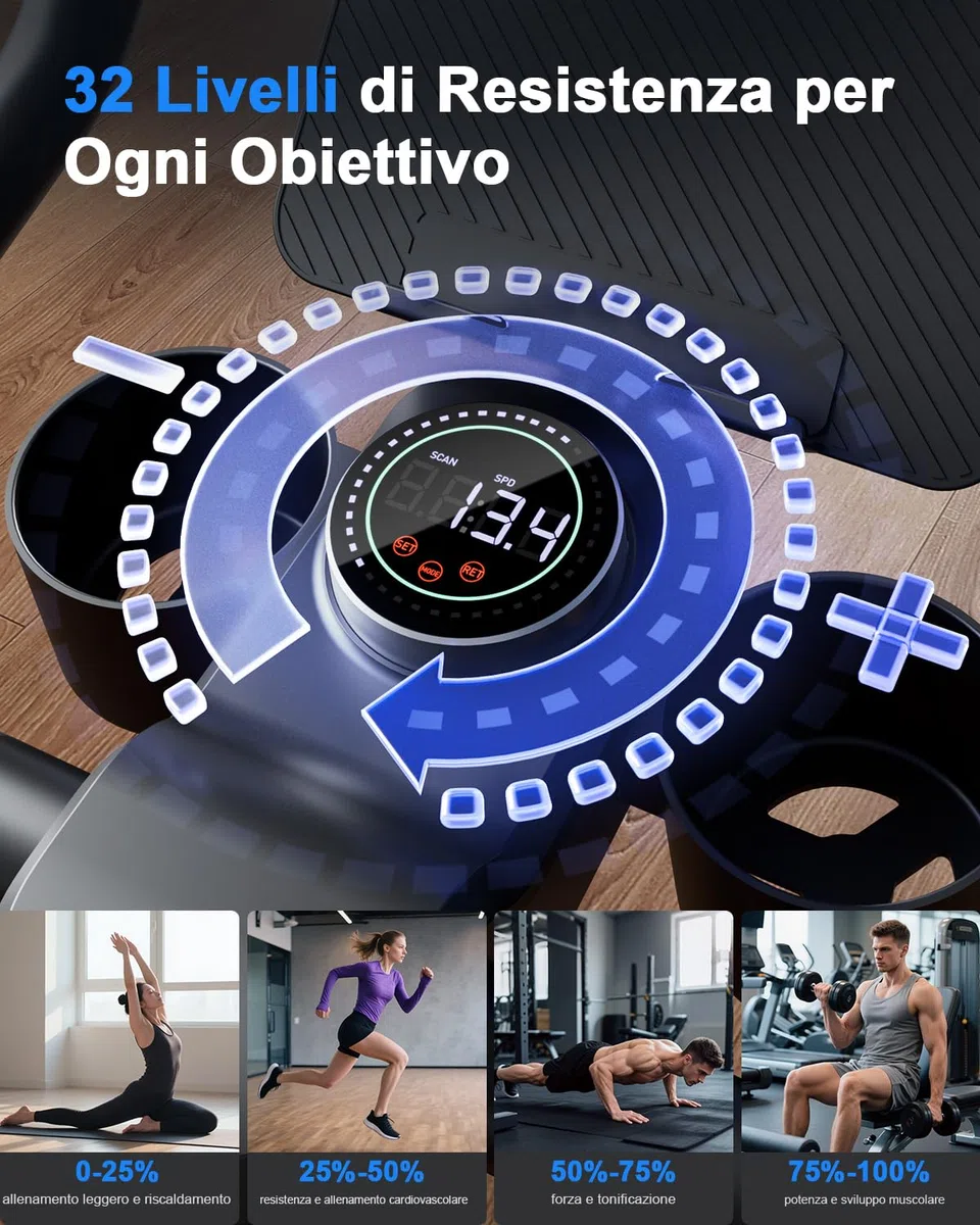 Copant Cyclette da Casa Professionale da Ciclismocon, Ciclette Resistenza Magnetica Regolabile, Bicicletta per Casa con Display Capacità di Peso 136 kg LCD e APP