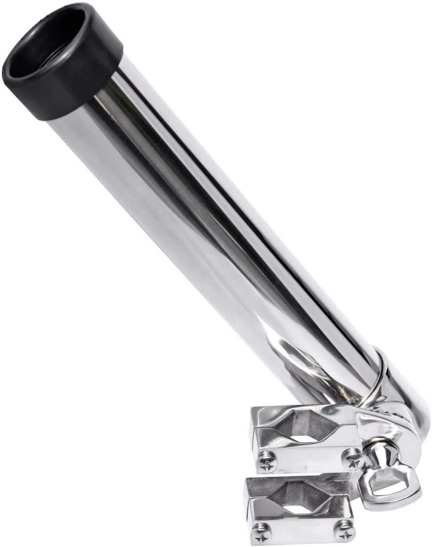 PIMAR Coppia di portacanne a battagliola inox aisi 316 pulpito regolabile barca pesca