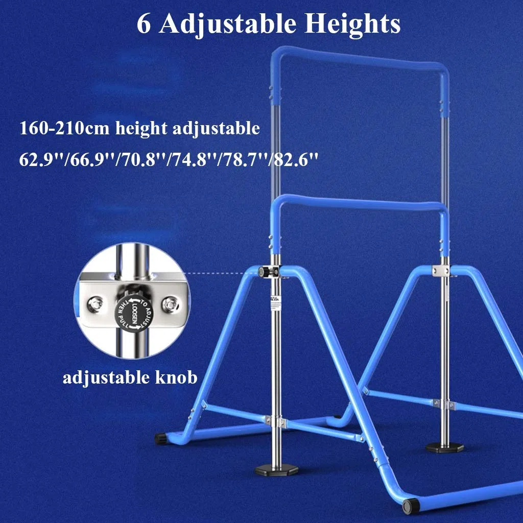 Gymnastic Kip Bars Folding Horizontal Bar Practice Bar Pull Up Bars for Home with Adjustable Height Training Bar for Kids And Adult 440lbs Capacity