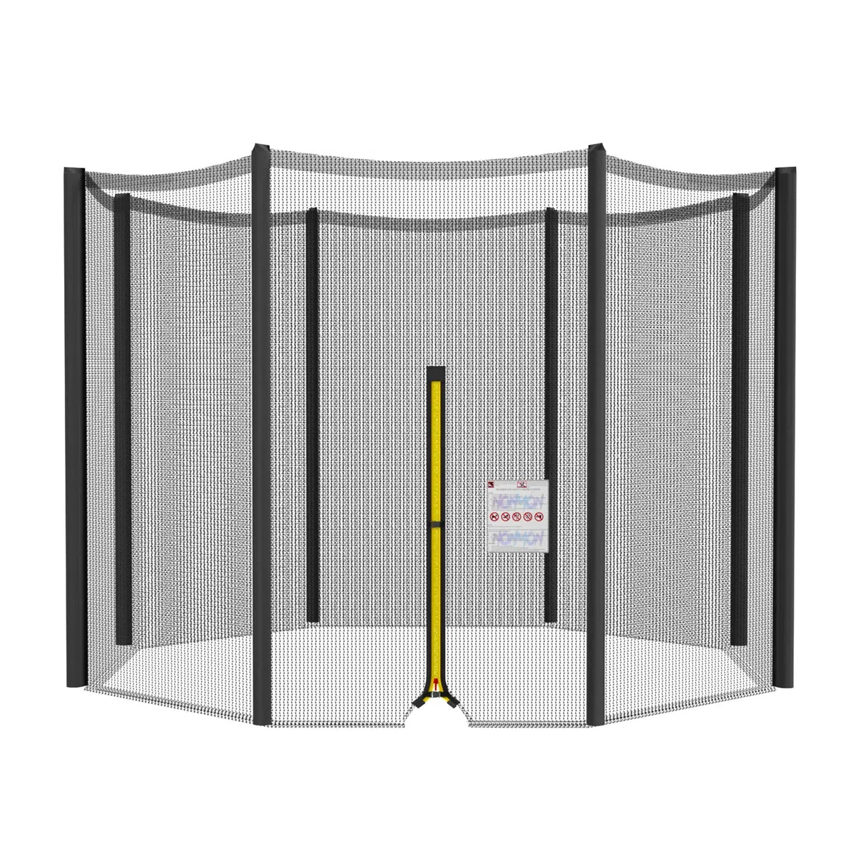 NONMON Rete di Sicurezza per Trampolino 244 305 366 397 427 cm con 6/8 Pali, Rete di Ricambio con Cerniera Fibbia, Rete di Protezione Esterno Antistrappo e Resistente ai Raggi UV