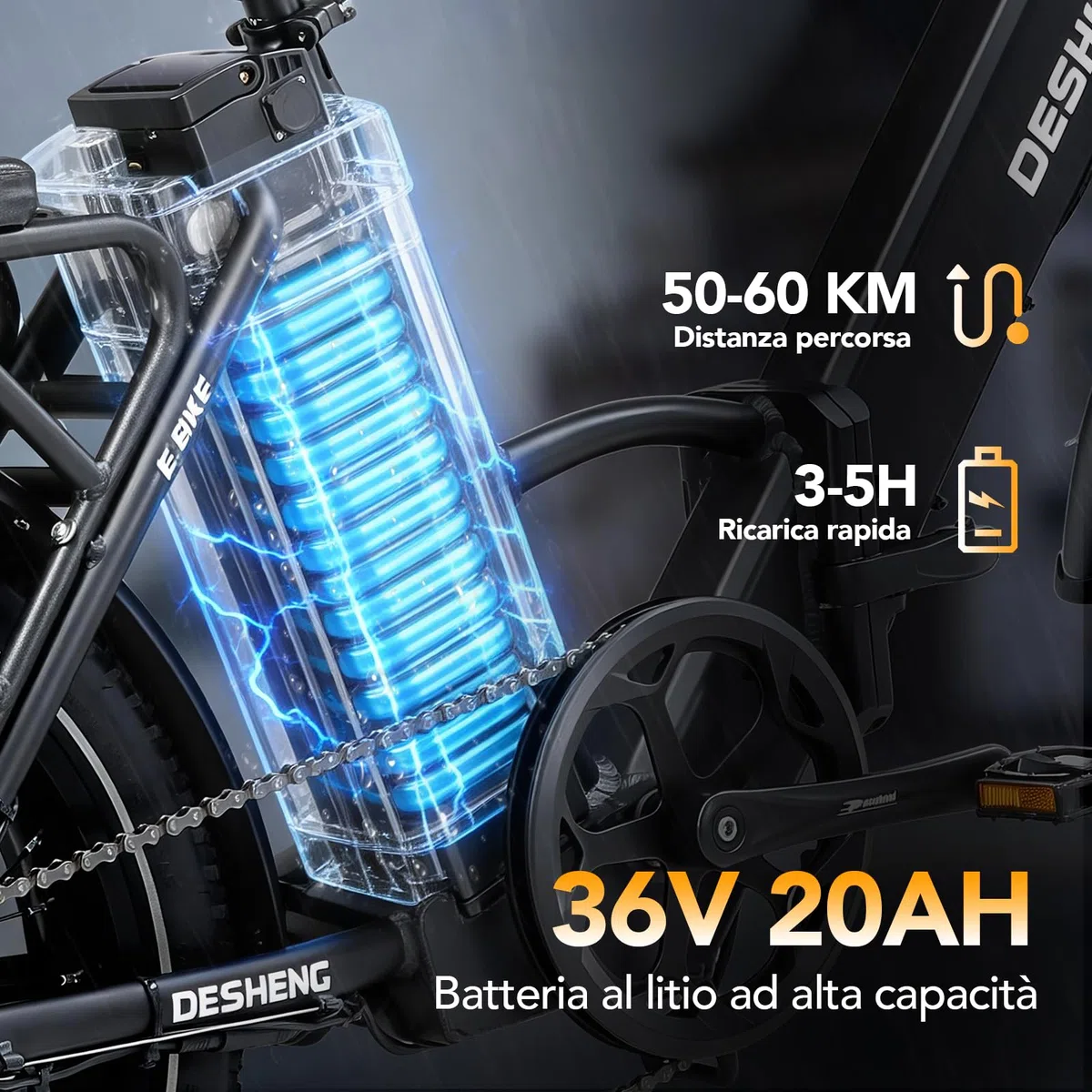 D20PRO Folding electric bicycle features dual motors with single/dual 36V 20A/42.4AhH removable batteries, 20" x 3.0" wide tires, and hydraulic brakes.