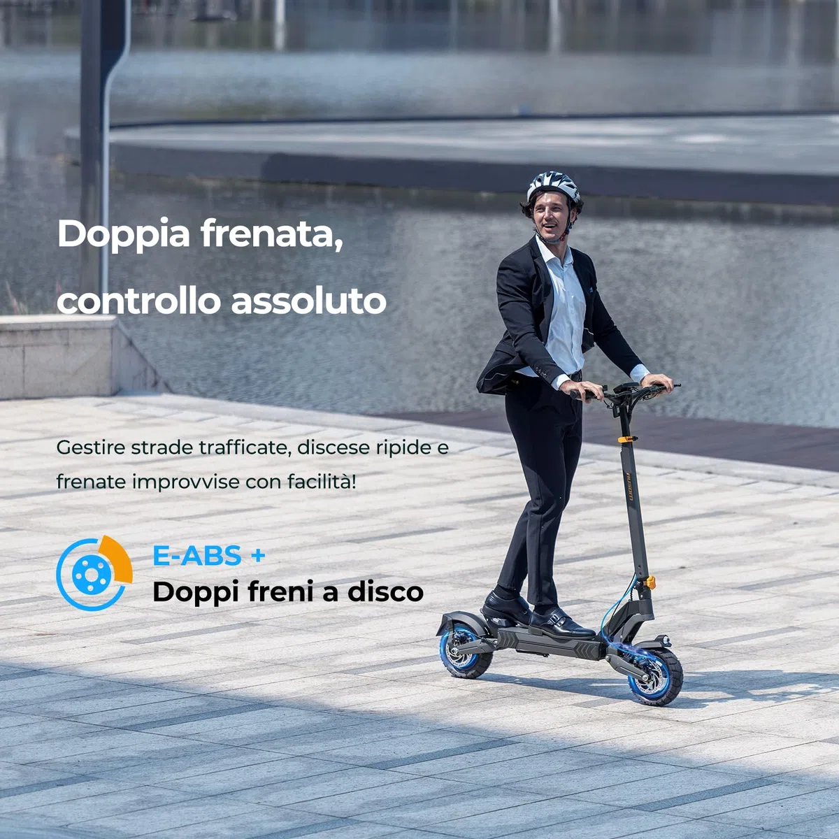 Monopattino Elettrico Ausom L1/L2 da 10 pollici, batteria da 48 V e 15,6 Ah, autonomia di 70 km, protezione antifurto NFC - Perfetto per avventure e spostamenti in città