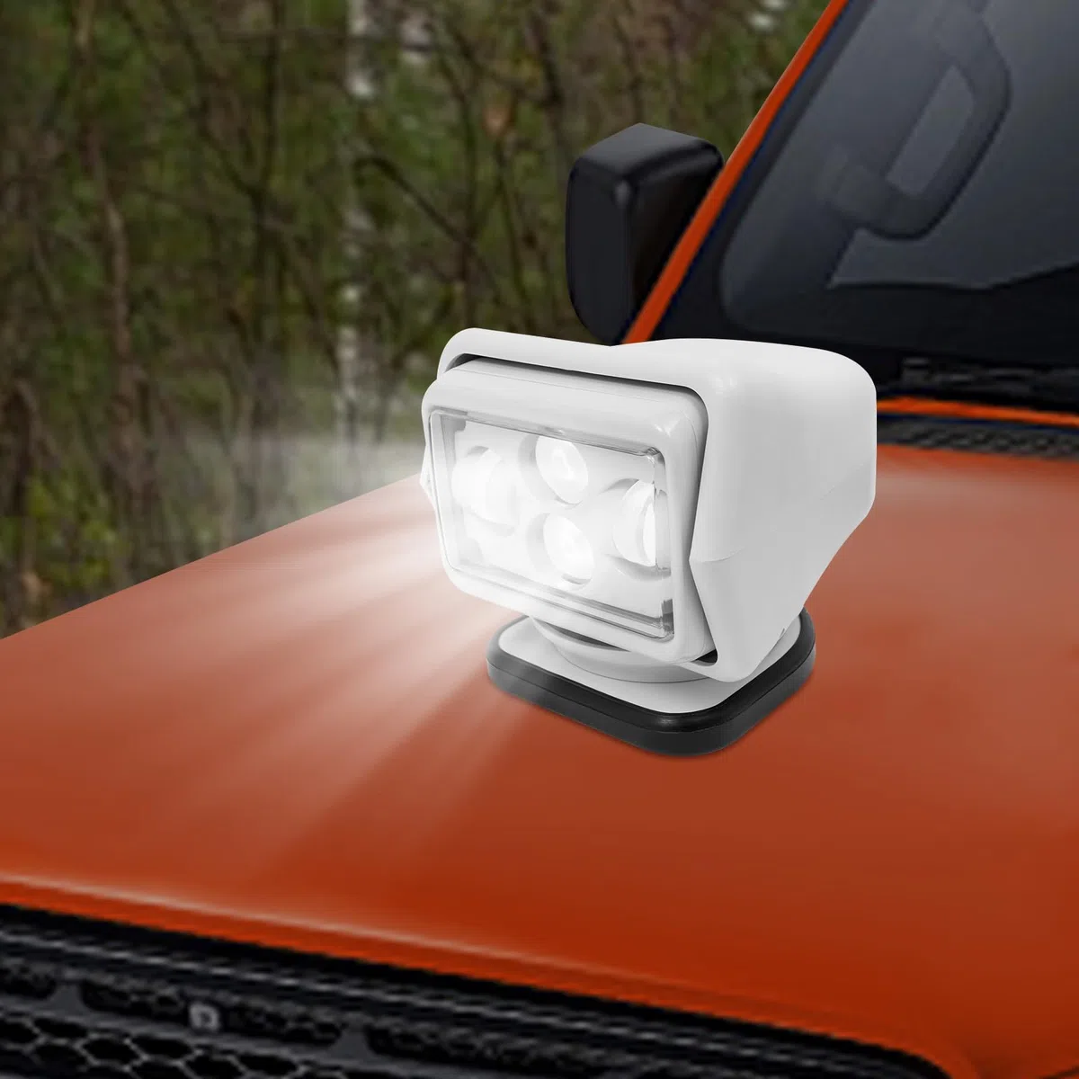 Faro di ricerca a LED per barca, portatile, 60 W, flusso luminoso: 8000 lm, girevole a 360°, illuminazione navale, IP67, per esterni, barca, camion, auto