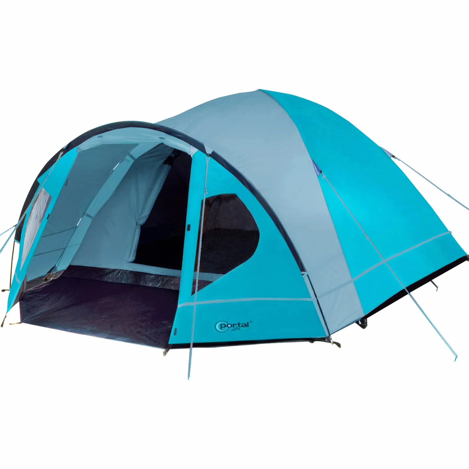 Portal 3 4 Man Tent with Porch, Camping for 3 to 4 Persons with Sewn in Groundsheet, 4000mm Waterproof Family with Bedroom, Lightweight Dome for Outdoor Garden Backpacking Hiking