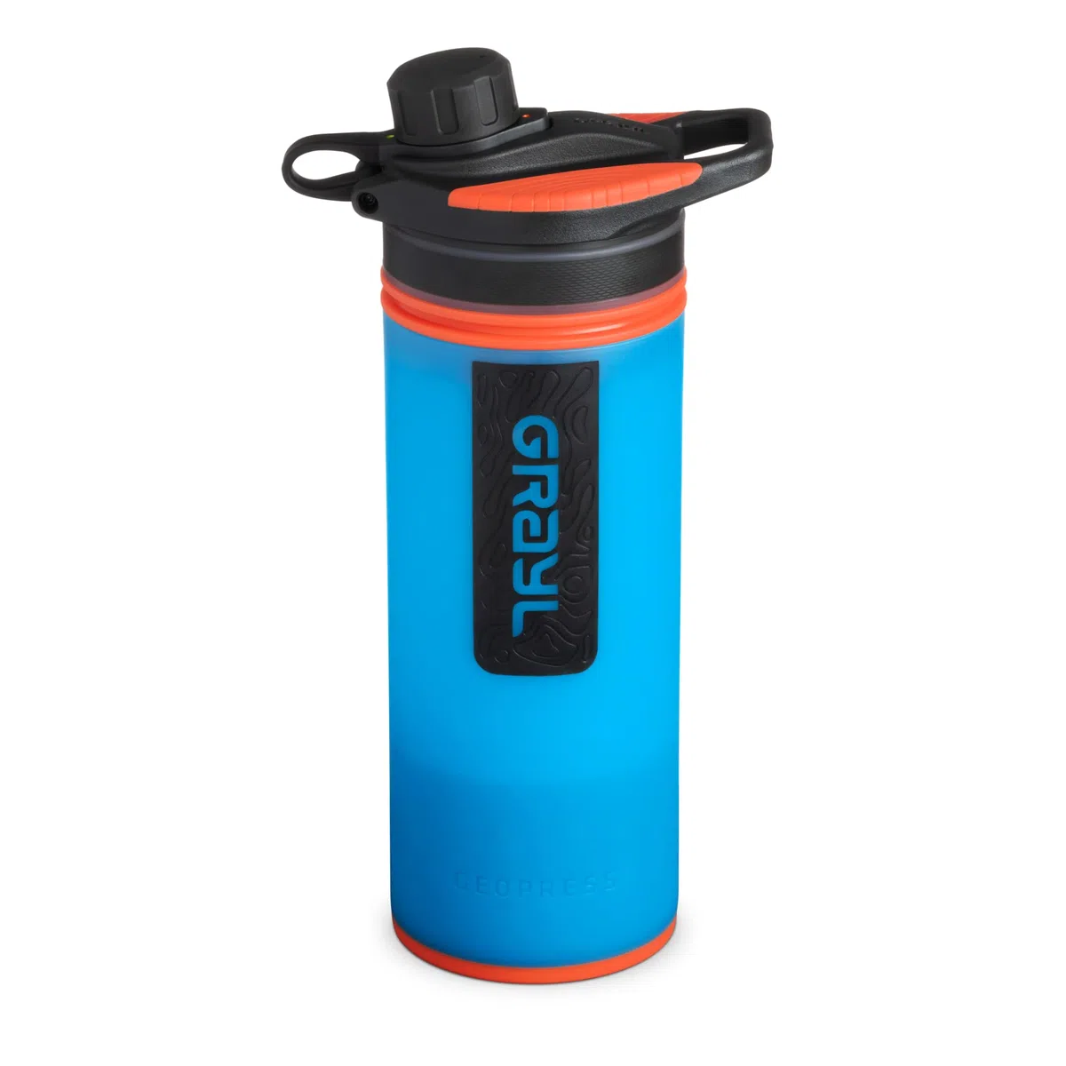 GRAYL GeoPress 710 ml, filtro acqua potabile, elimina il 99,99% di batteri e virus, perfetto per campeggio, sopravvivenza e viaggi (Bali Blue)