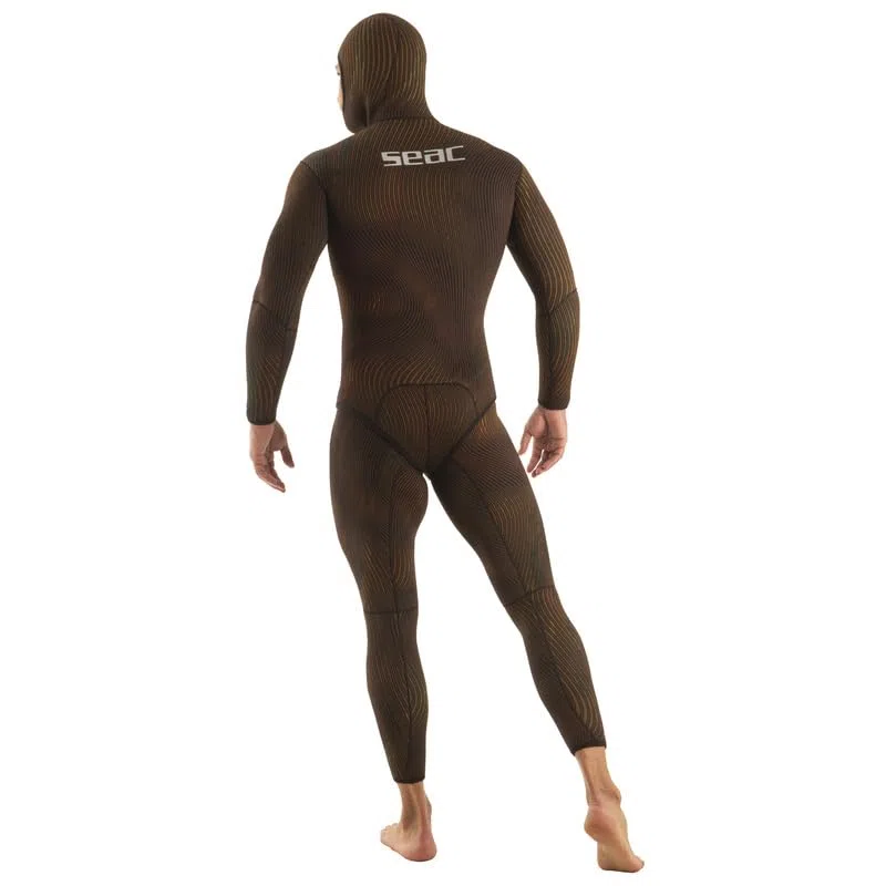 SEAC Alga, Pantalone a Vita Alta per la Pesca Subacquea, Muta Umida in due Pezzi in Neoprene Mimetico Spaccato Stretch