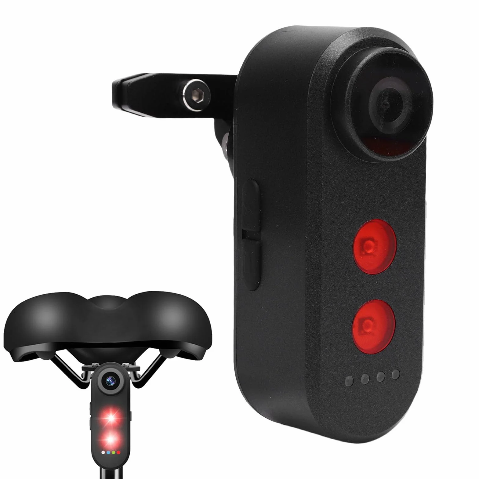 SENECESLI Vista Posteriore in Bici con Luce di Coda, Registratore Ciclistico da 1080p con Batteria Ricaricabile da 5000 MAh per Mountain Bike, Bici E (32G)