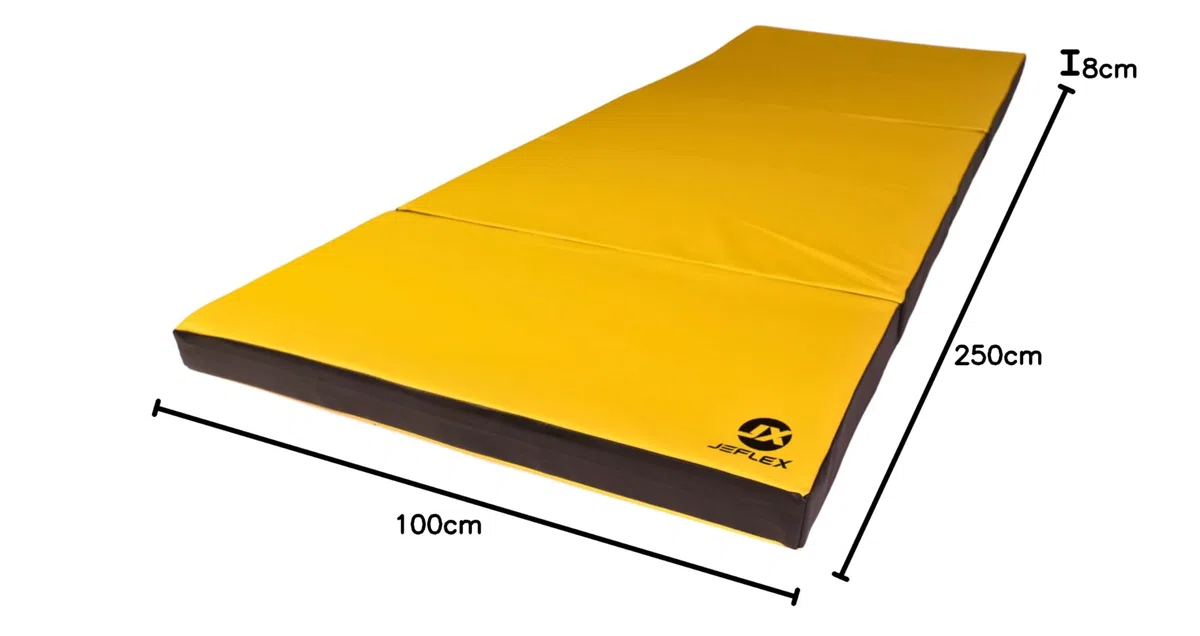 Jeflex - Tappetino pieghevole per pavimenti morbidi, 250 x 100 x 8 cm, prodotto in Germania/tappetino da ginnastica/fitness salvaspazio/tappetino da gioco per cameretta dei bambini