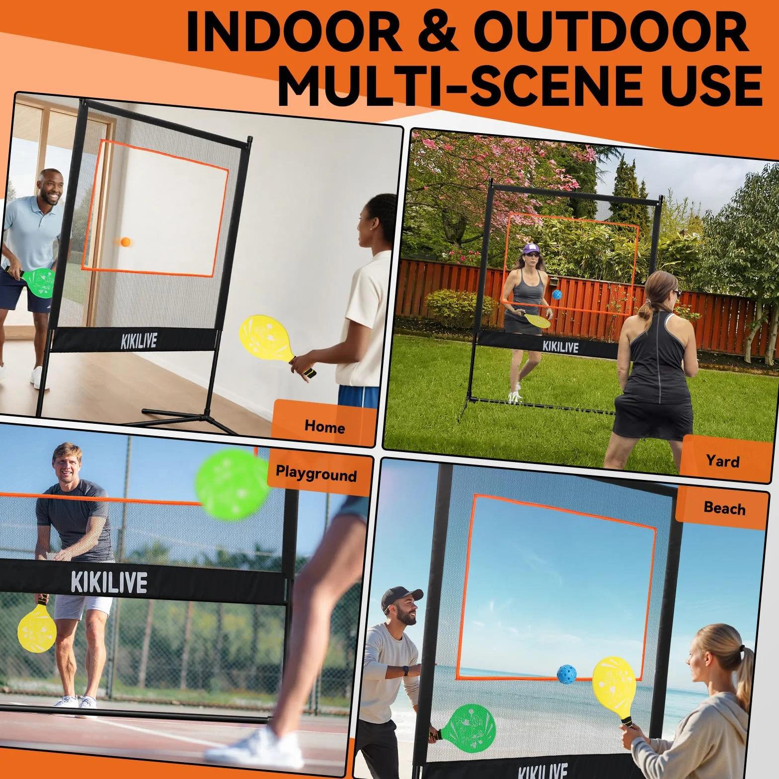 Set Completo con Rete per Giochi con Racchette, Adatto a Badminton/Tennis da Tavolo/Volano/Pickleball, Set per Sport e Giochi Indoor & Outdoor, per Spiaggia/Giardino/Casa