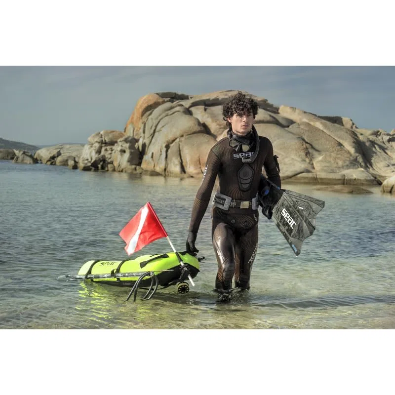 SEAC Alga, Pantalone a Vita Alta per la Pesca Subacquea, Muta Umida in due Pezzi in Neoprene Mimetico Spaccato Stretch