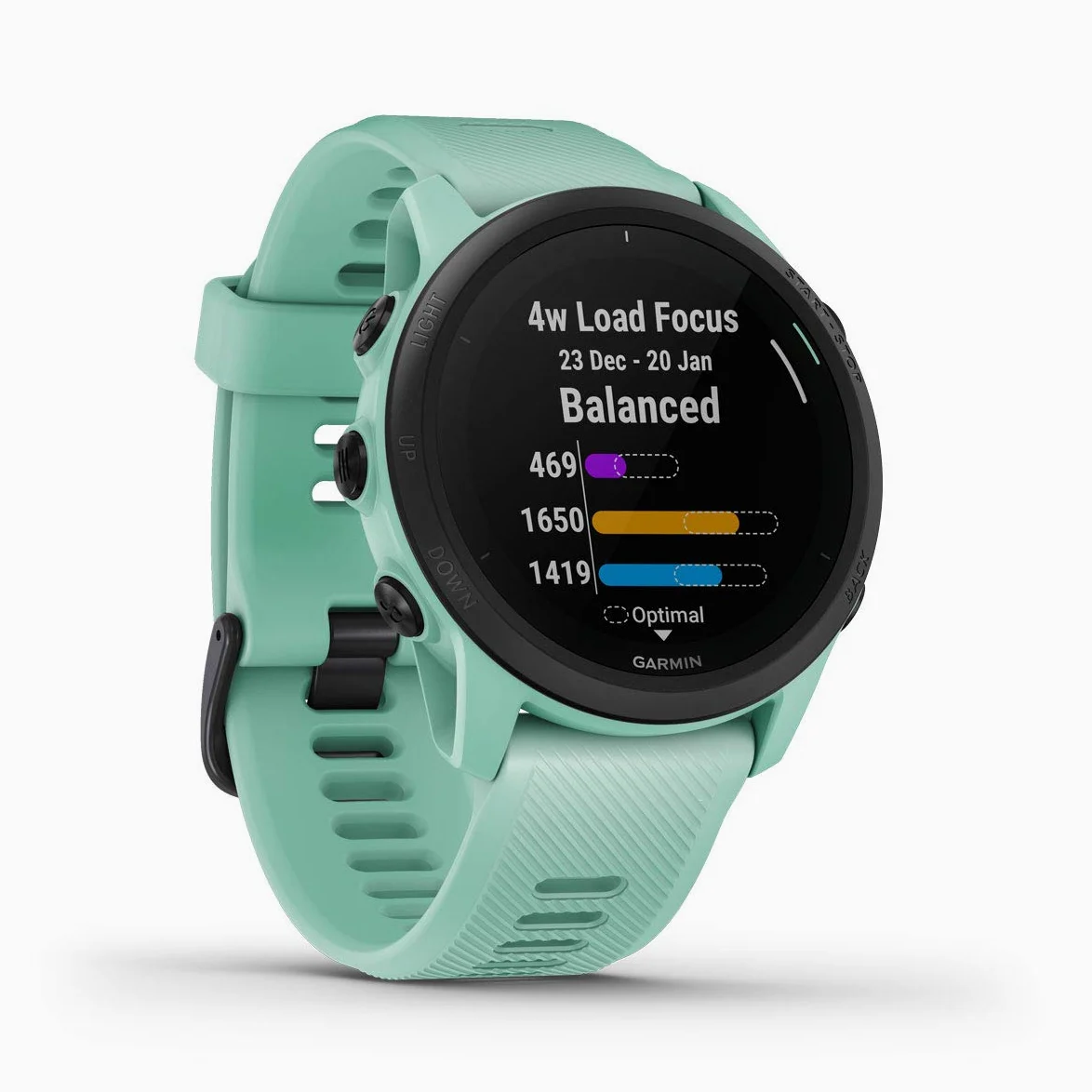 Garmin Forerunner 745, GPS per la corsa, Display MIP da 1,2", Distanza, Passo, Cardio, HRV, VO2max, Piani gratuiti per 5K, 10K e mezza, Musica, GarminPay, Notifiche (Neo Tropic)