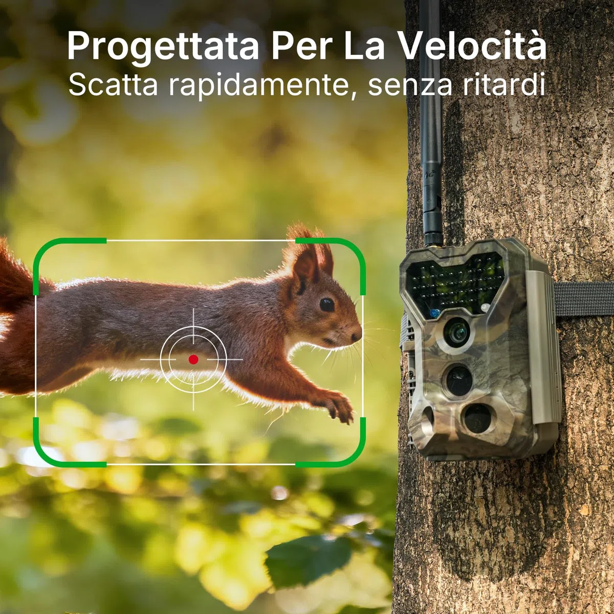 GardePro X70 Pro Fototrappola WiFi 4G LTE con Streaming Live e GPS, Batteria Ricaricabile da 7800 mAh, Scheda SD da 64 GB, 48MP 1296P Fototrappola Notturna, IP66 Foto Trappola per Animali
