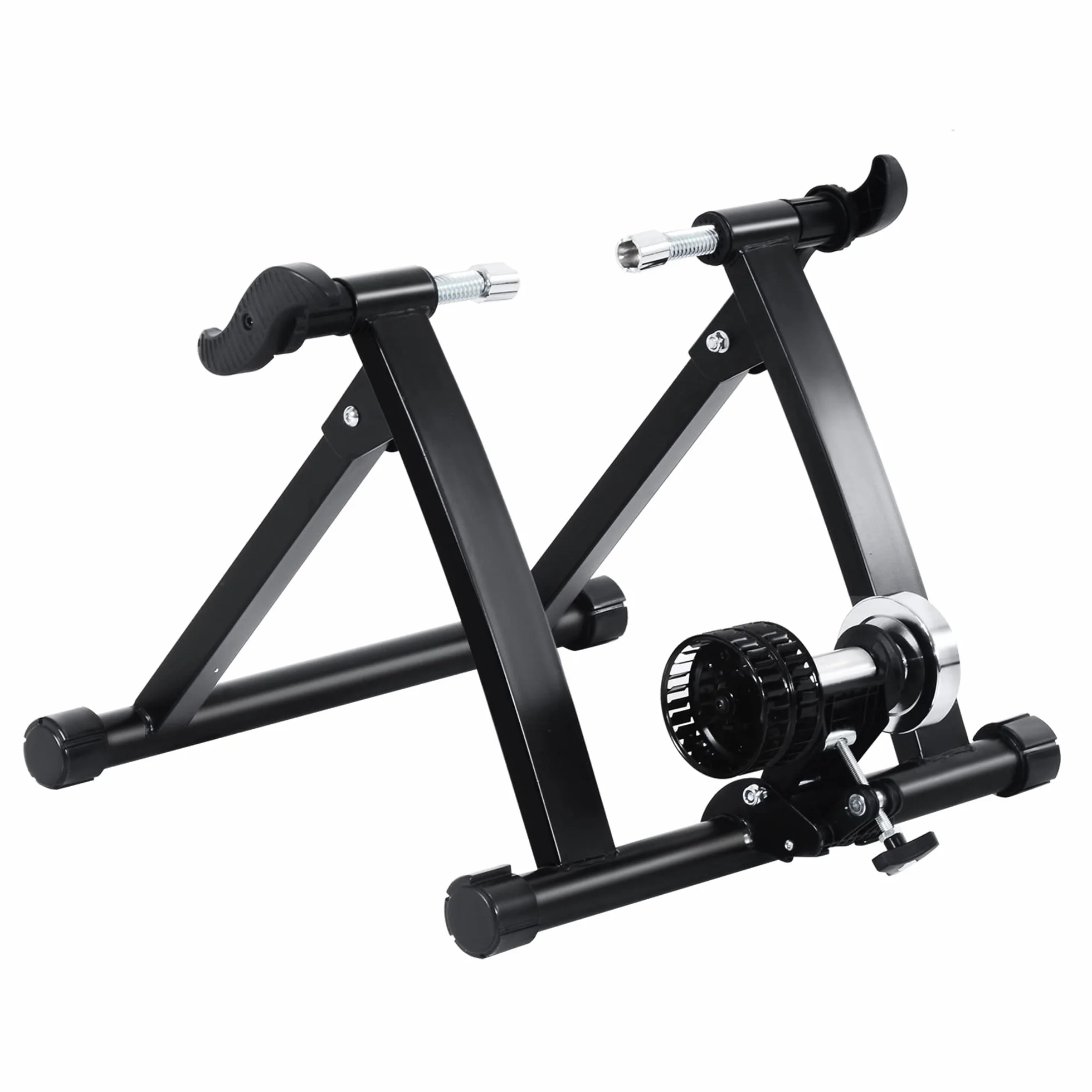 HOMCOM Rullo per Bici per Allenamento a Casa, Pieghevole in Acciaio per Ruote da 26''-28'', 54.5x47.2x39.1cm