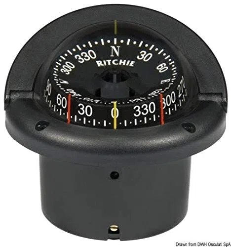Bussola ritchie helmsman 3"3/4 incasso nera/nera