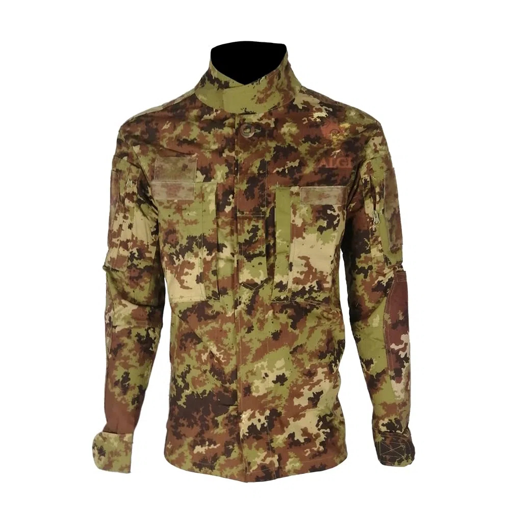 ALGI Uniforme Mimetico da Combattimento Antistrappo Vegetato con 2 Pantaloni (MOD. Soldato Futuro)