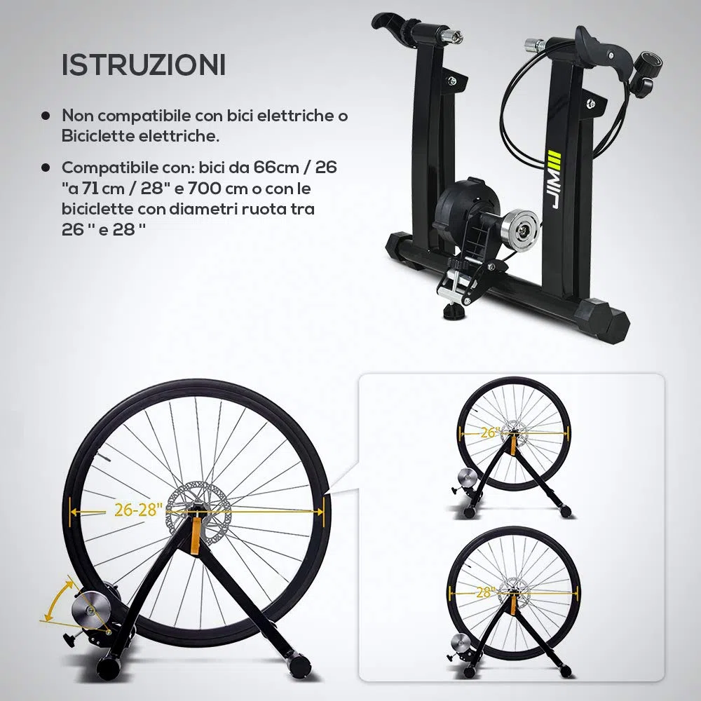 JIM Fitness - Rullo Magnetico per Allenamento Bicicletta Indoor
