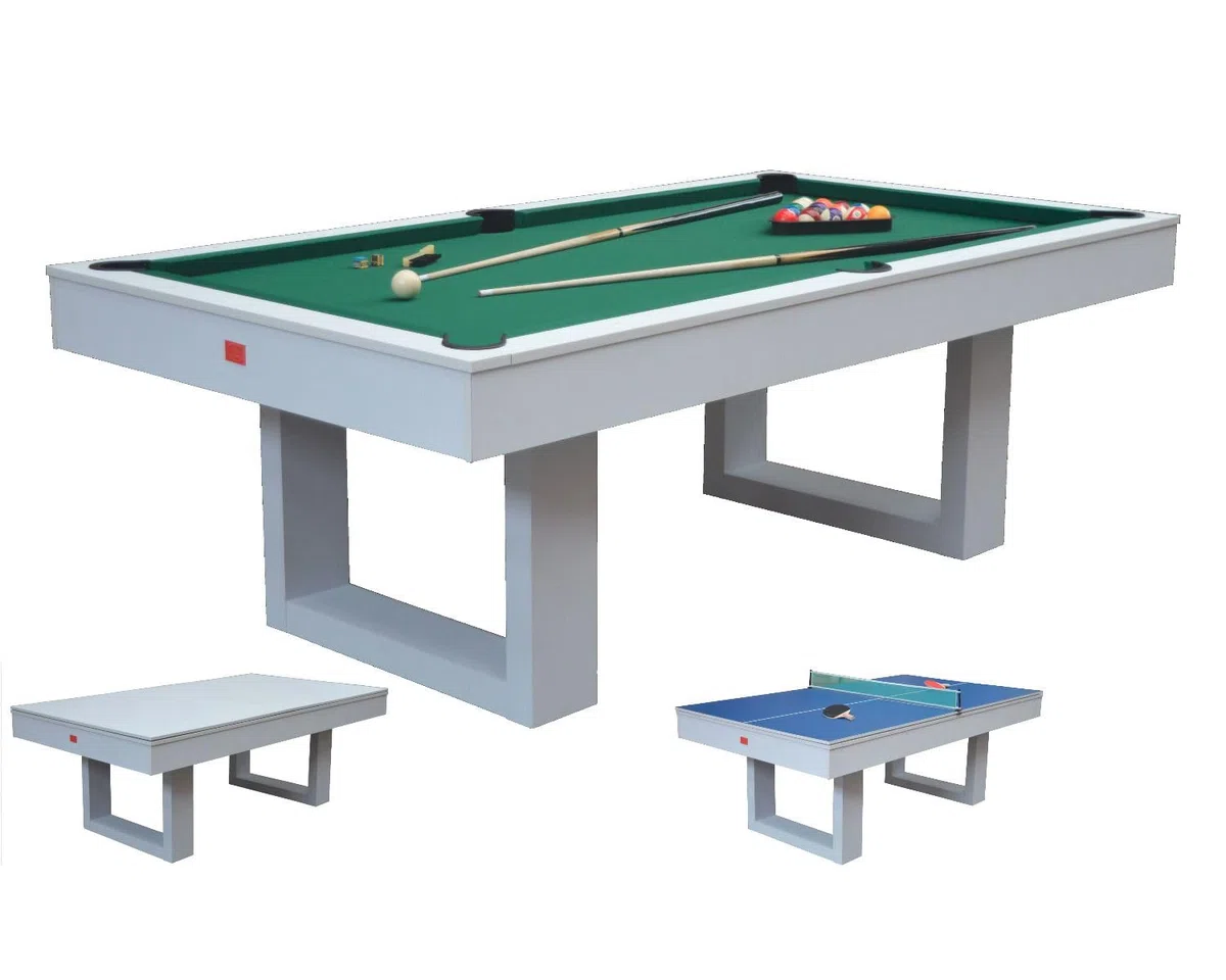 Biliardo Tavolo SENECA 3 in 1 - (226x125x82 cm) - Diventa Tavolo da Pranzo e Ping Pong - tutti accessori per i giochi inclusi