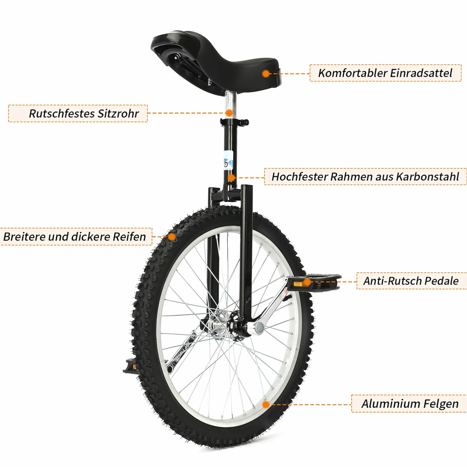 uyoyous Monociclo di lusso 20 pollici Unicycle per adulti bambini principianti e professionisti unisex