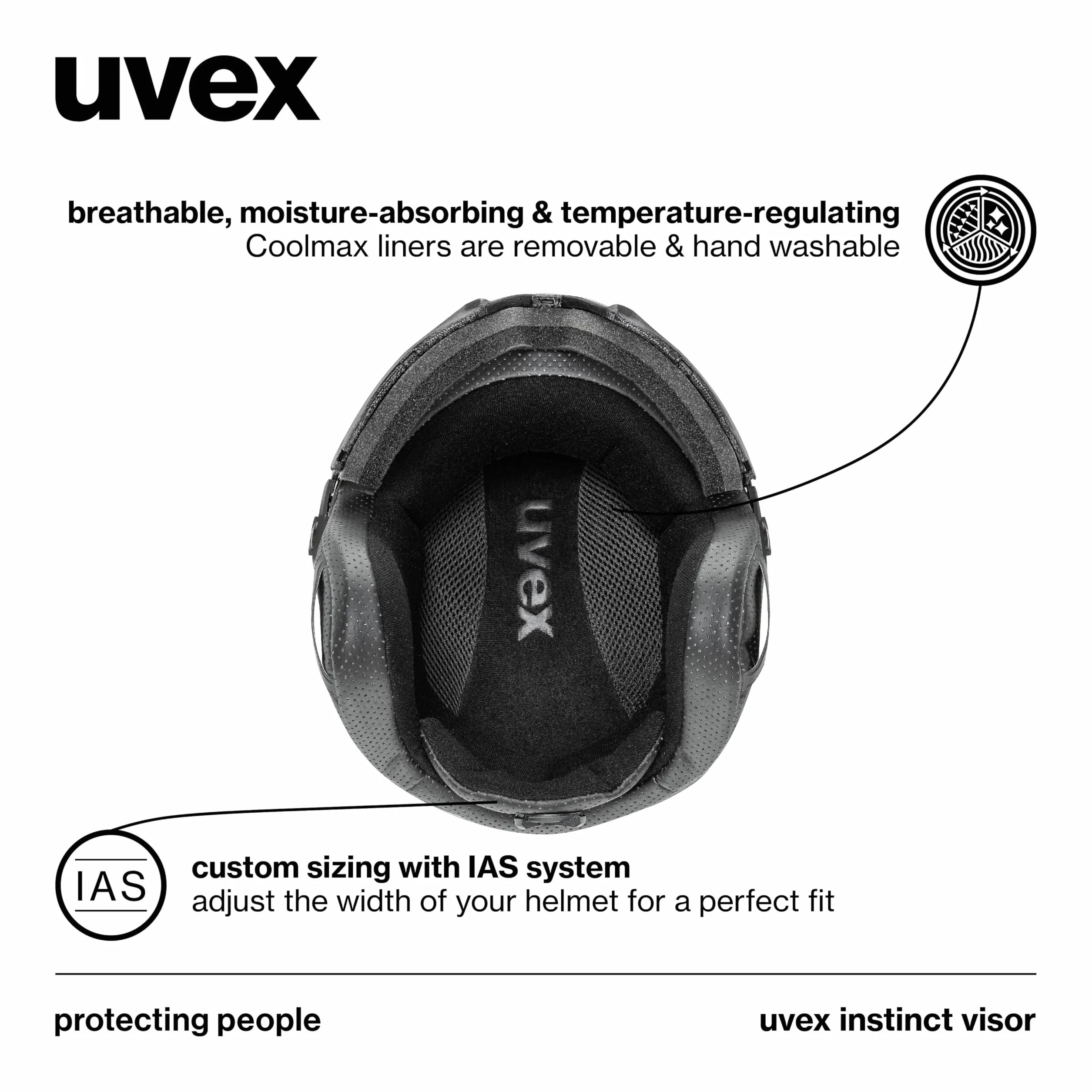 uvex Instinct Visor, casco da sci e snowboard regolabile con visiera integrata per donne e uomini