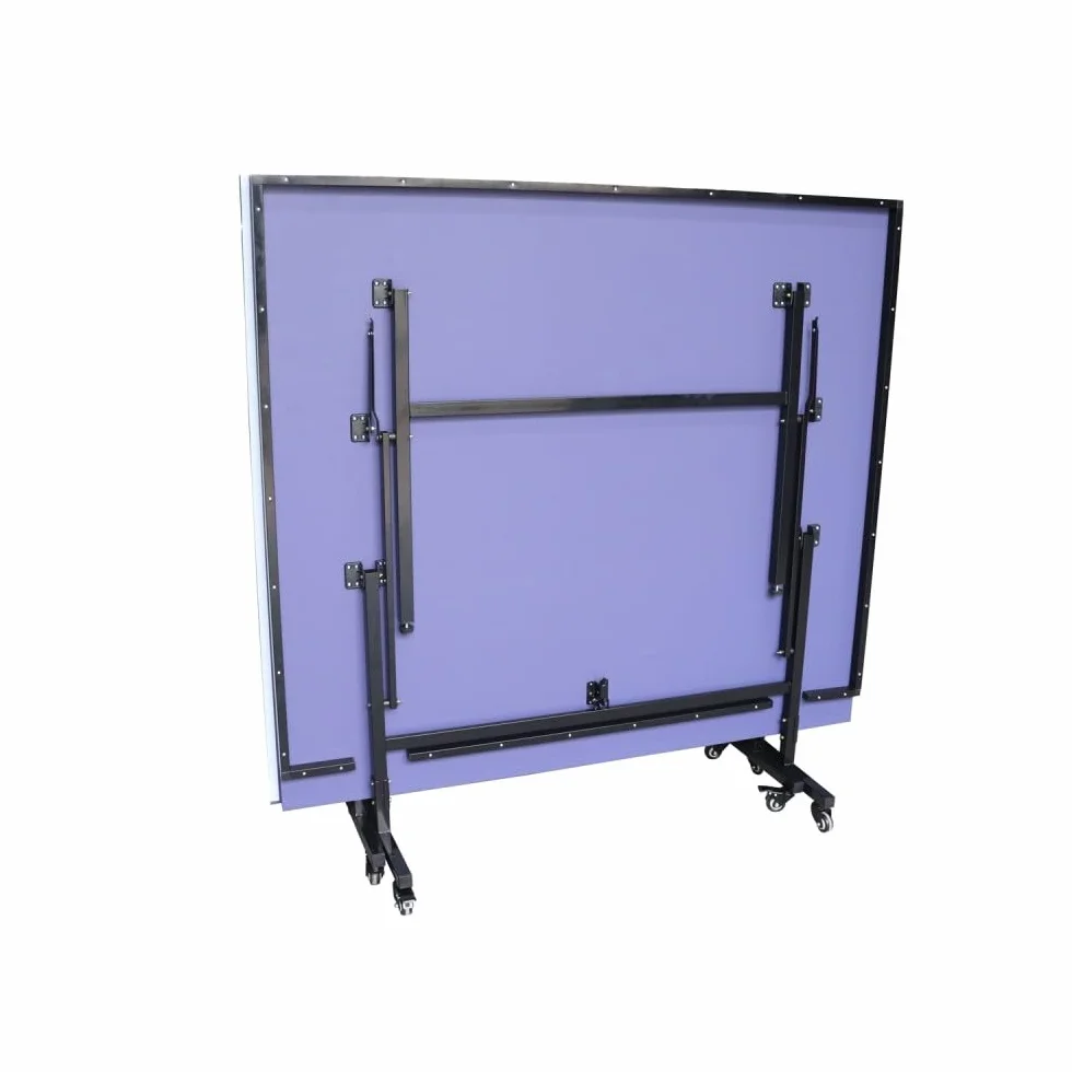 TechFit Tavolo da Ping Pong Professionale per Interni - Pieghevole da Interno con Inclinazione Unilaterale, Struttura Metallica Nera, Rete da 180 cm, Roti Silconate con Freni, 274x152,5x76 cm
