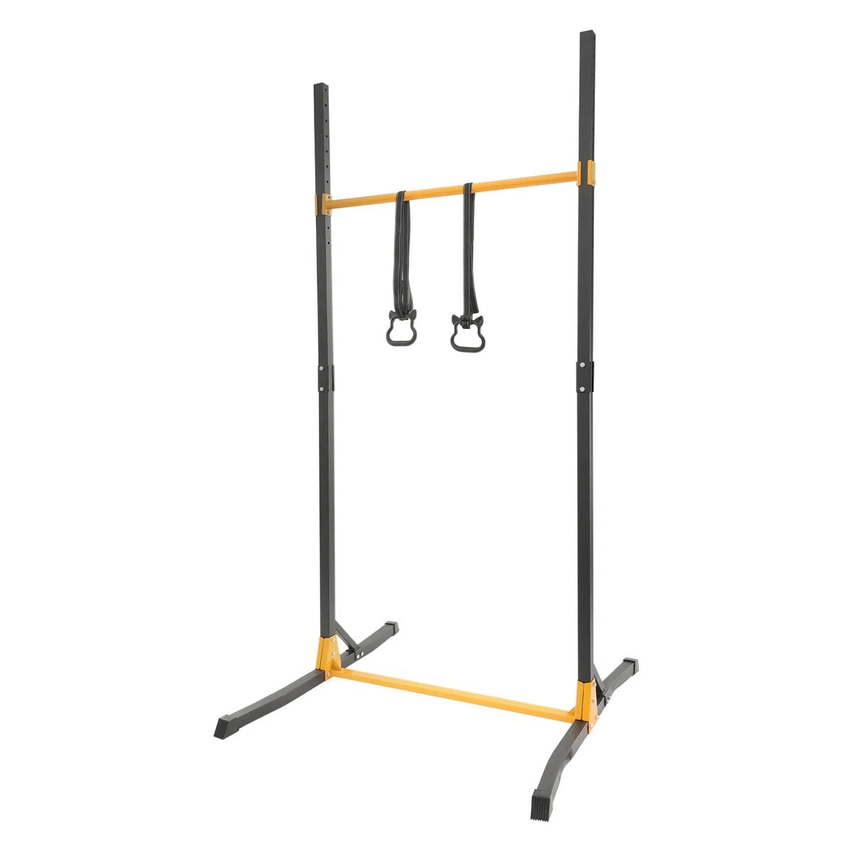 Sbarra per trazioni Power Tower, stazione per trazioni con 2 anelli, altezza regolabile in 11 livelli (160-215 cm), portata 400 kg, attrezzo fitness per casa