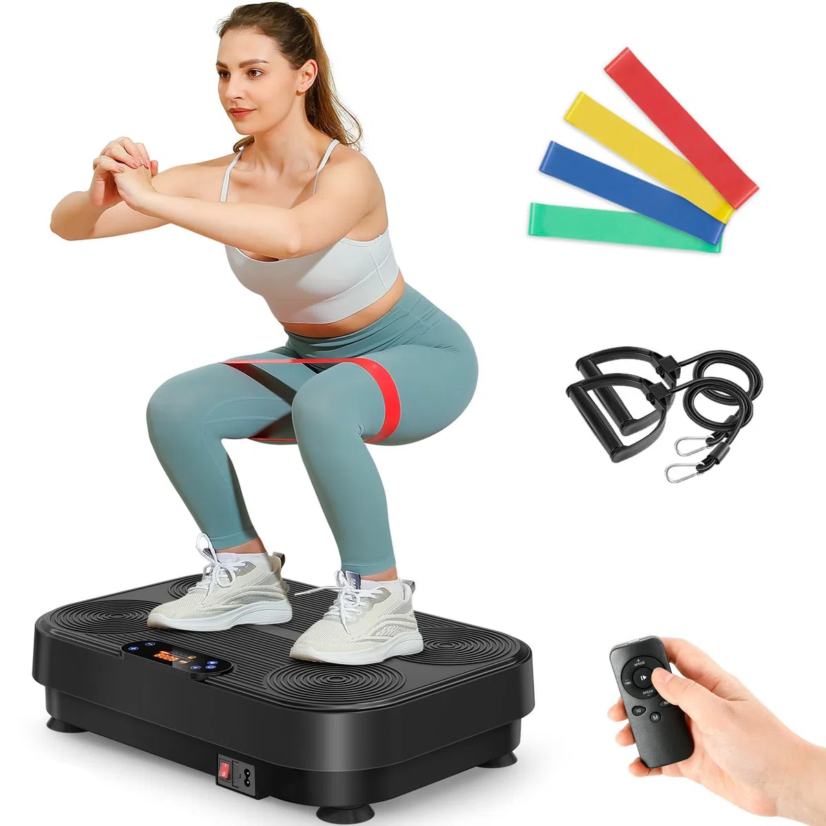 THERUN Pedana Vibrante, 99 Livelli di Intensità con 5 Programmi Preimpostati, Pedana Vibrante Dimagrante per Dimagrimento e Aumento Muscolare, Allenamento Completo a Casa