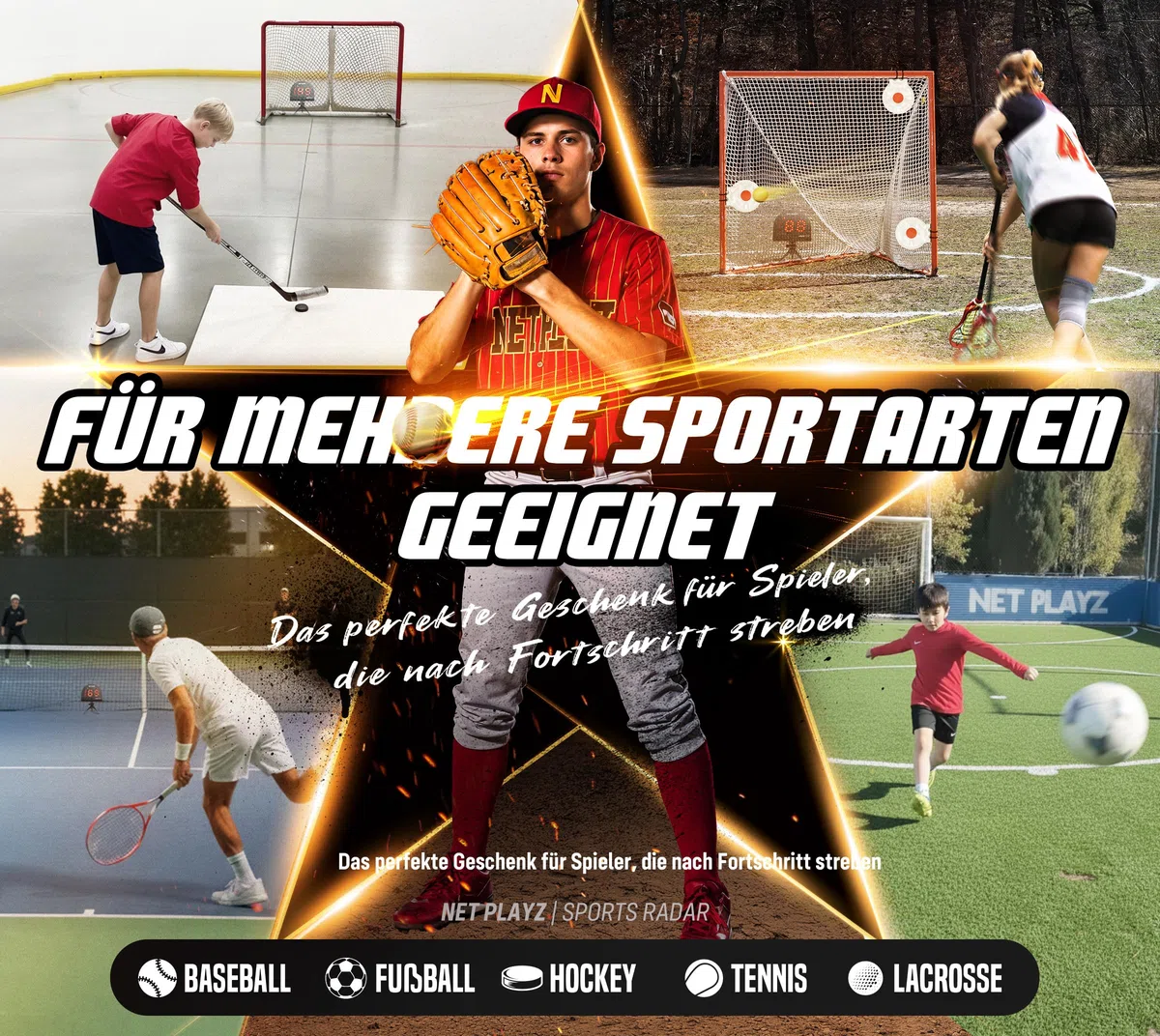 NET PLAYZ Radar da baseball, attrezzature per l'allenamento con sensori di velocità | Regali da baseball, gadget high-tech e attrezzature per giocatori di baseball
