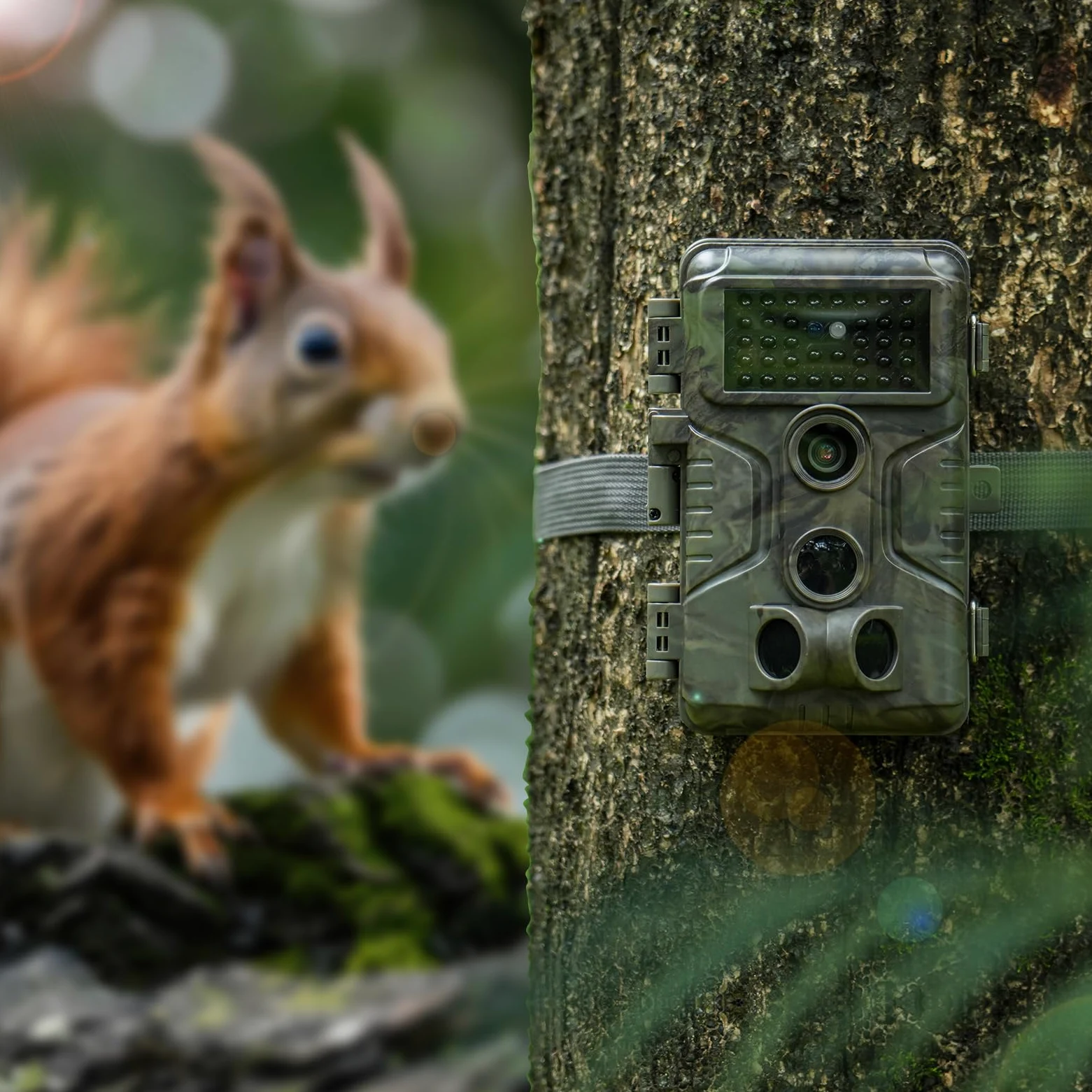 GardePro A3S Fototrappola Infrarossi Invisibili con scheda SD da 64GB 64MP 1296P H.264 Vidéo, 0,1s Tempo di Attivazione Fotocamera da Caccia Visione Notturna Fino a 30m, No-Glow IR LEDs, IP66