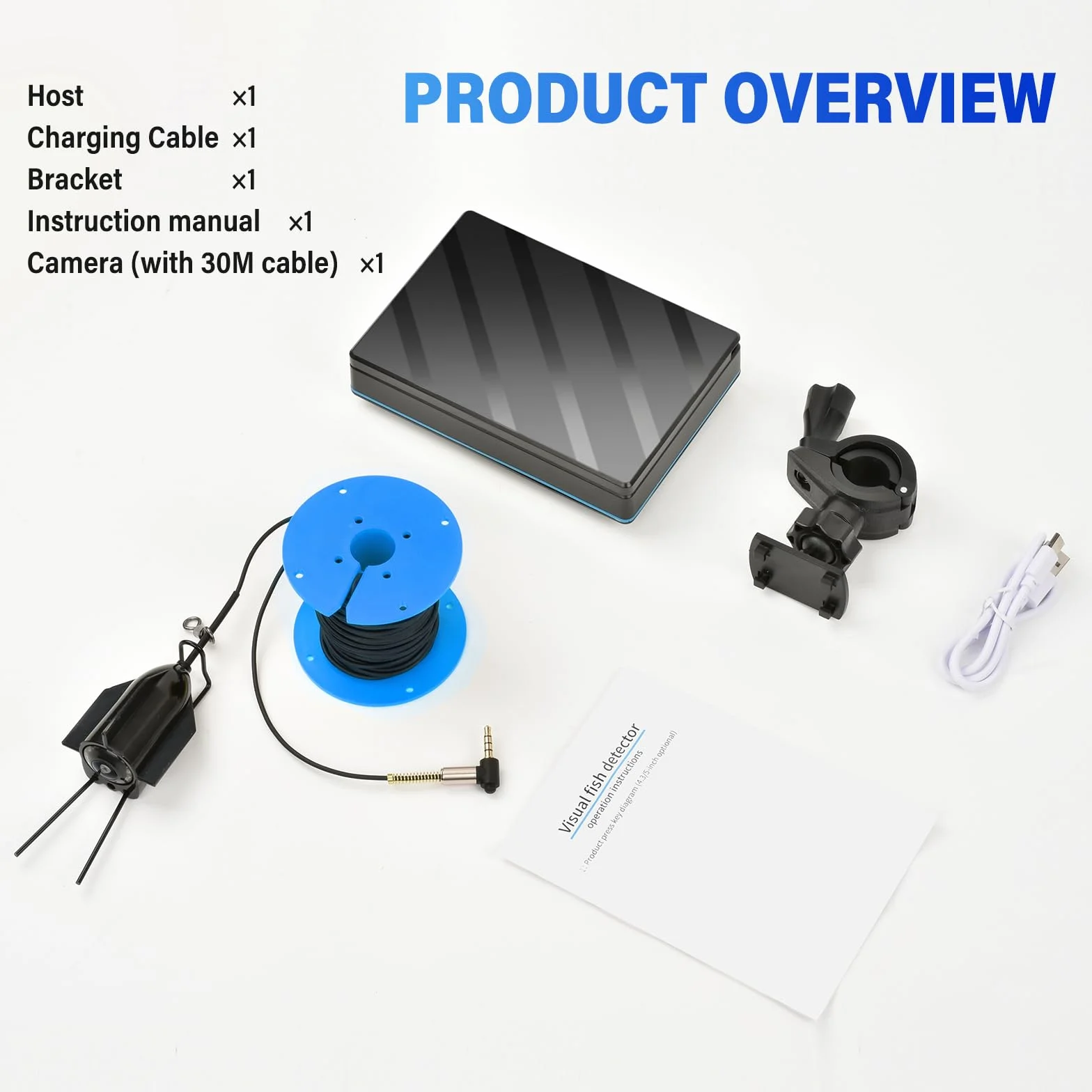 Fischfinder Fish Finder - Fotocamera con display IPS da 5 pollici, fotocamera subacquea, visione notturna grandangolare, IP65, impermeabile, per ghiaccio, fiume e barca