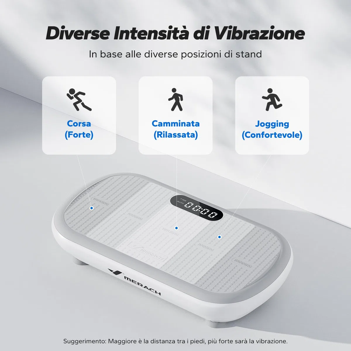 MERACH Pedana Vibrante Dimagrante Potente per L'allenamento e il Modellamento, Ampiezza di 13 mm, Capacità di Peso di 200 kg, Pedale in Silicone, Altoparlante Bluetooth Incorporato