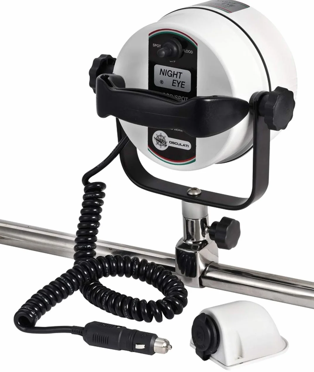 OSCULATI Faro Night Eye Ottone Cromato 12 V