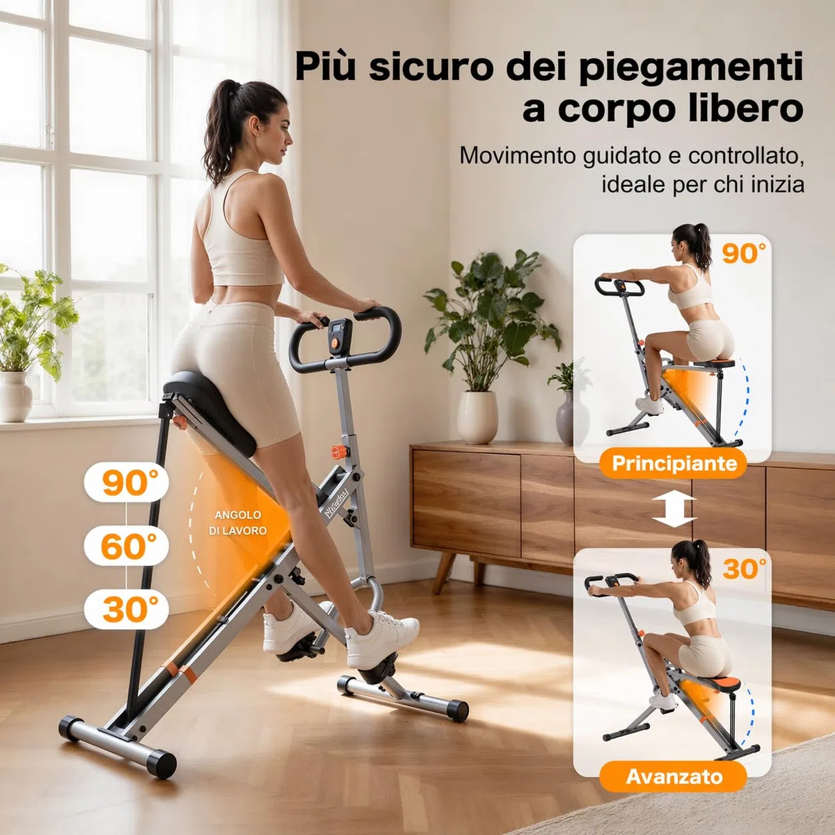 Niceday Macchina Addominali come Total Crunch con Resistenza Regolabile Salvaspazio Assemblato 95% Total Training Crunch