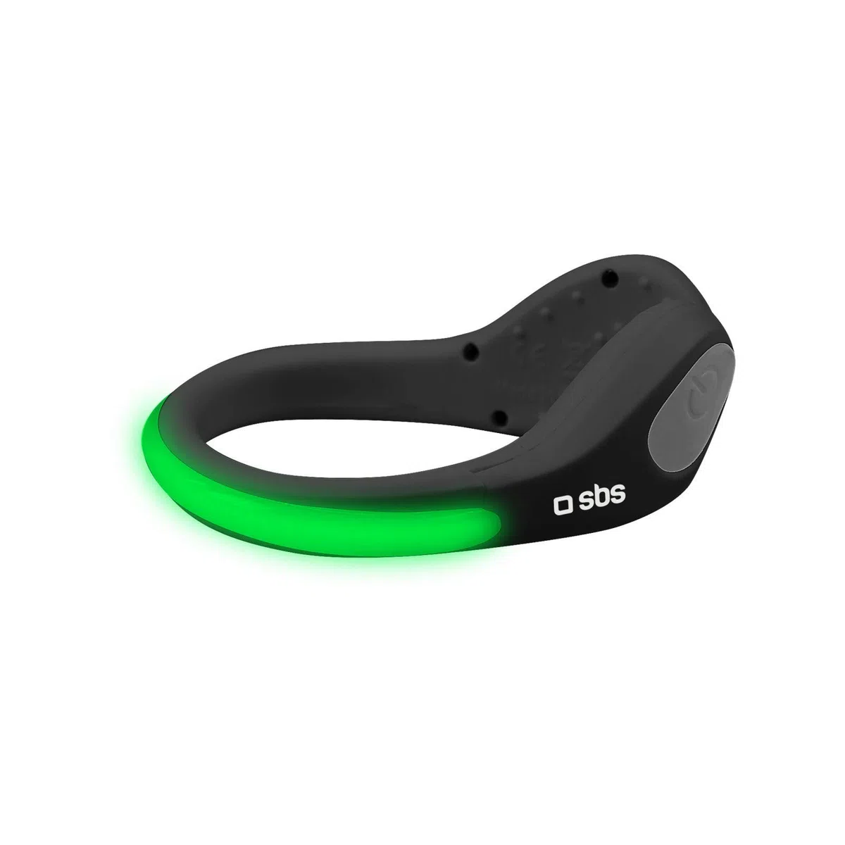 SBS Luce di sicurezza per scarpe da corsa, luce verde intermittente o fissa, adatta per running e jogging di sera