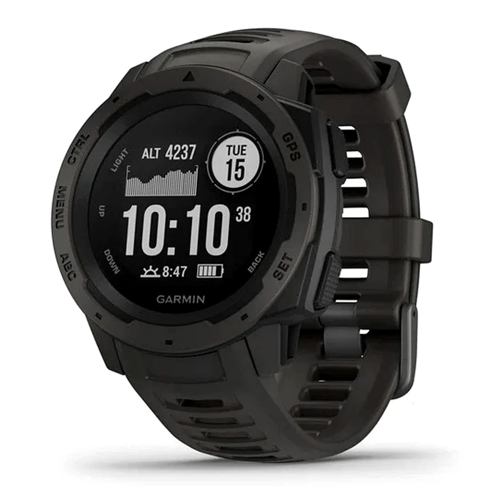Garmin Instinct Graphite Sportwatch GPS, Regular, Grigio (Ricondizionato)