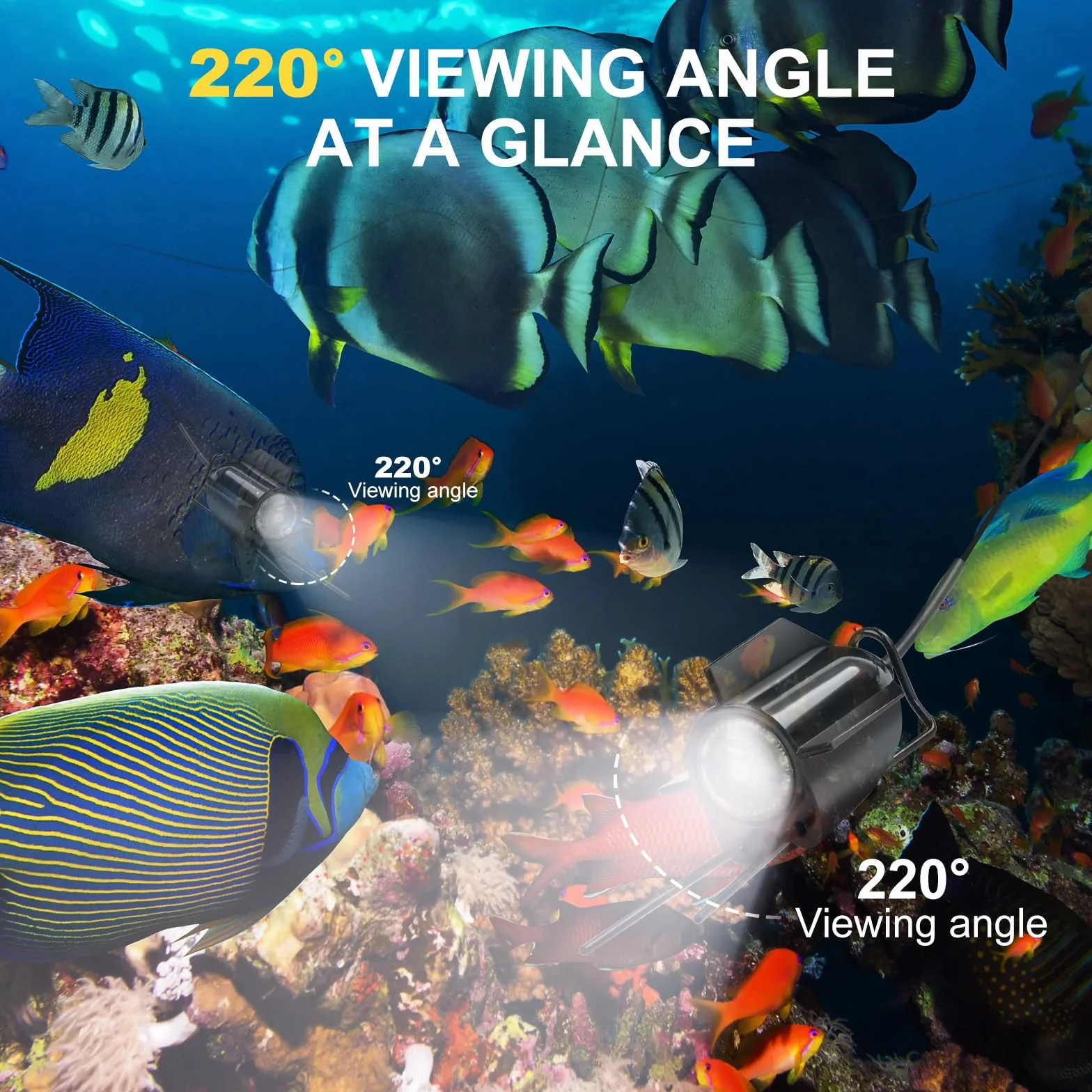 Fischfinder Fish Finder - Fotocamera con display IPS da 5 pollici, fotocamera subacquea, visione notturna grandangolare, IP65, impermeabile, per ghiaccio, fiume e barca