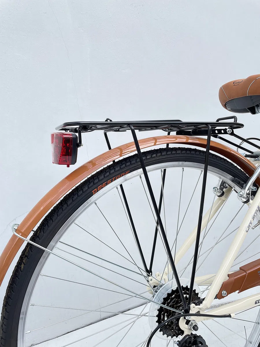 MADICKS Bicicletta Donna da Passeggio Olanda Misura 28 Bici da città Vintage retrò con Cestino Beige Con Cambio