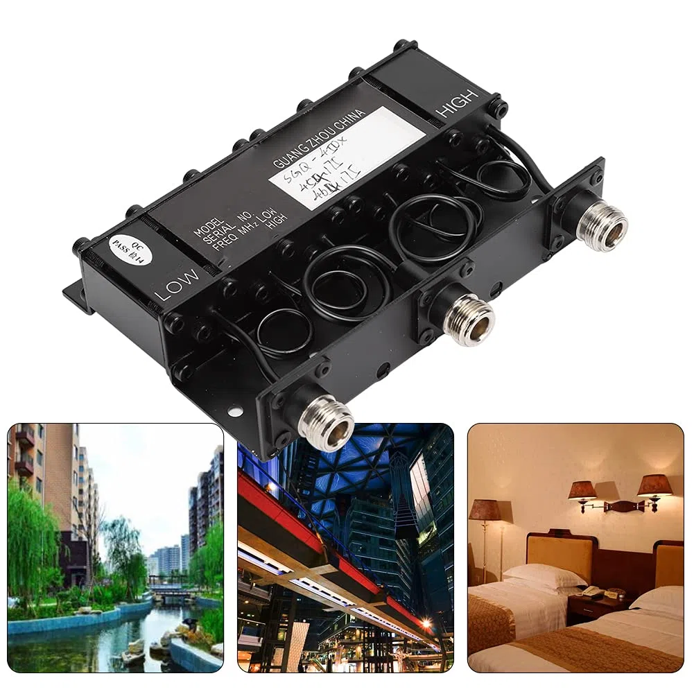 Duplexer UHF a 6 cavità con Isolamento 80dB per Connettore N Ripetitore Tono Radio, Adatto per Grandi Aree, Potenza 10W