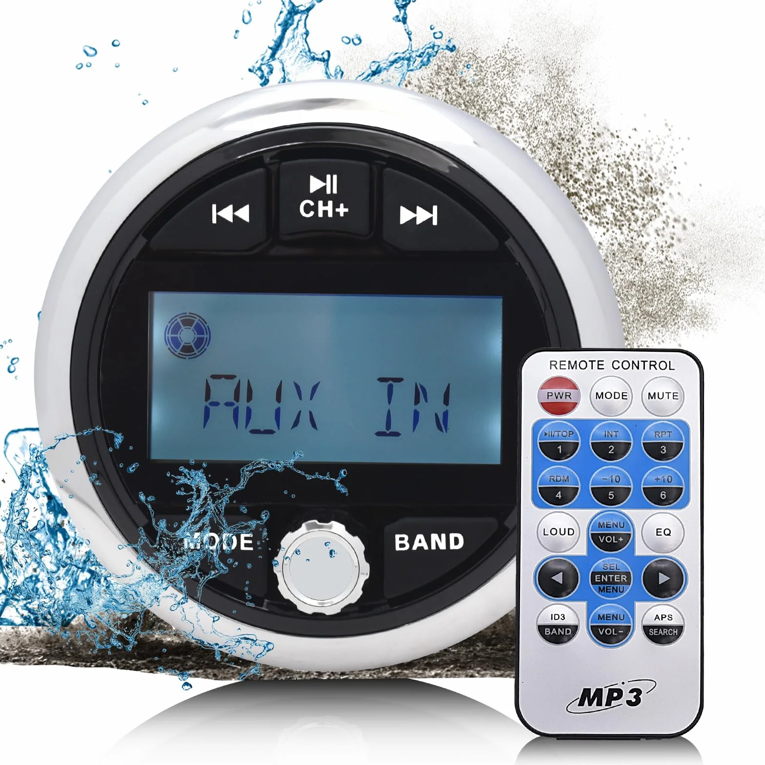 Geloo Radio Nautica per Barca MP3 Lettore Marine Stereo Marina FM/AM Radio Player Impermeabile Veicoli di Ingegneria per Barca Yacht Barche LKW Camper