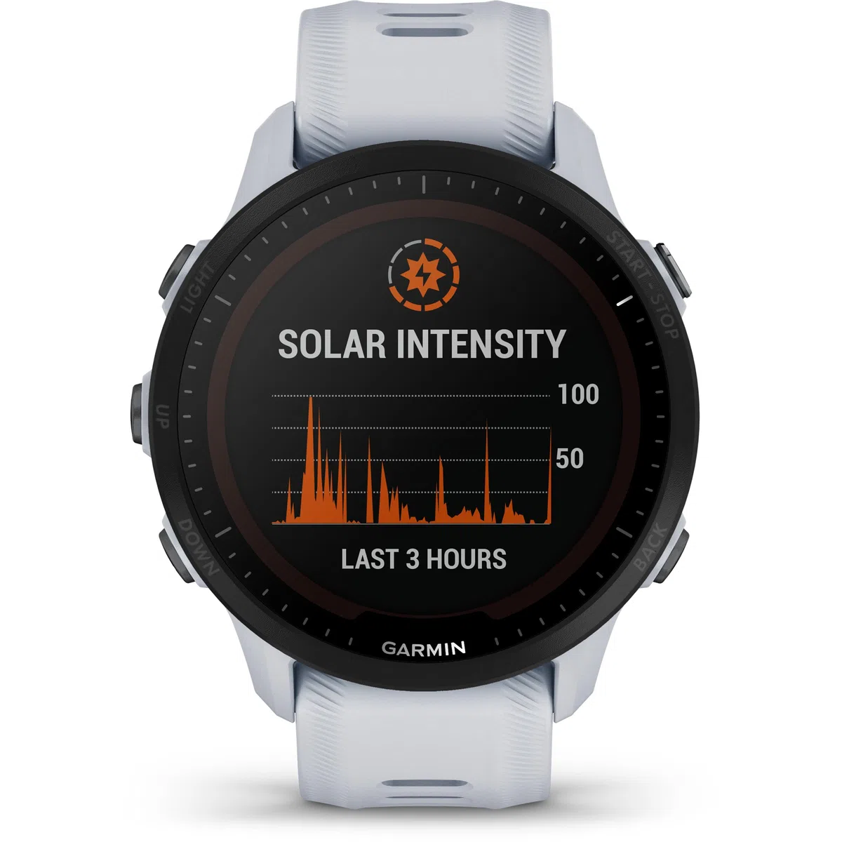 Garmin Unisex Forerunner 955 Solar GPS-Uhr, Weiss-Schwarz, OneSize