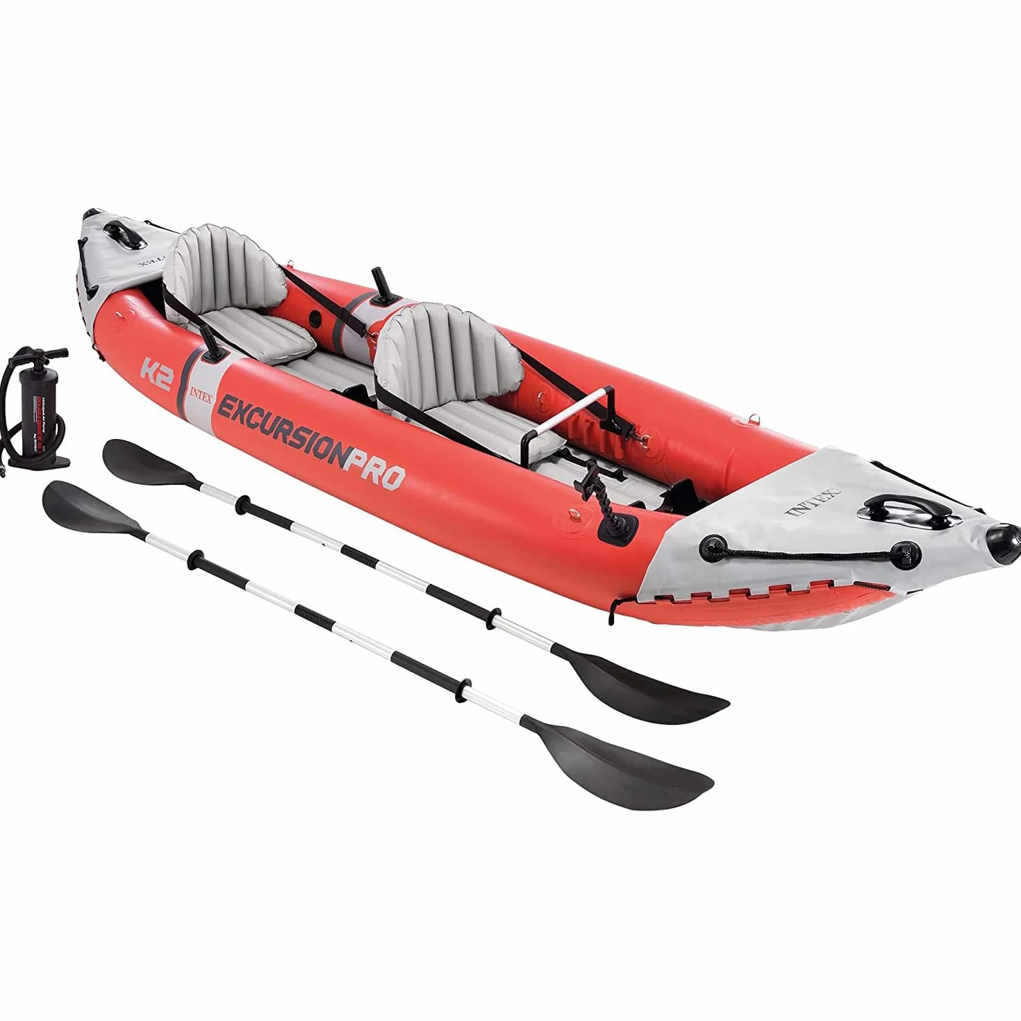 Intex Explorer K2 Kayak, 2-Person Inflatable Kayak Set with Aluminum Oars and High Output Air Pump
