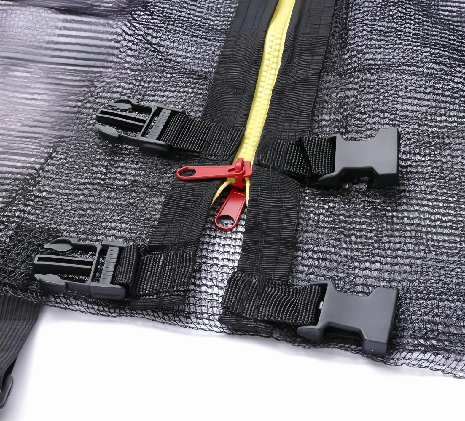 Generico Nuovo Rete di Sicurezza per Trampolino 244 305 366 427 cm Rete di Ricambio per Trampolino Rete Interna con Cerniera e Fibbie, Rete di Protezione per Trampolino da Giardino, per Pali da 6/8