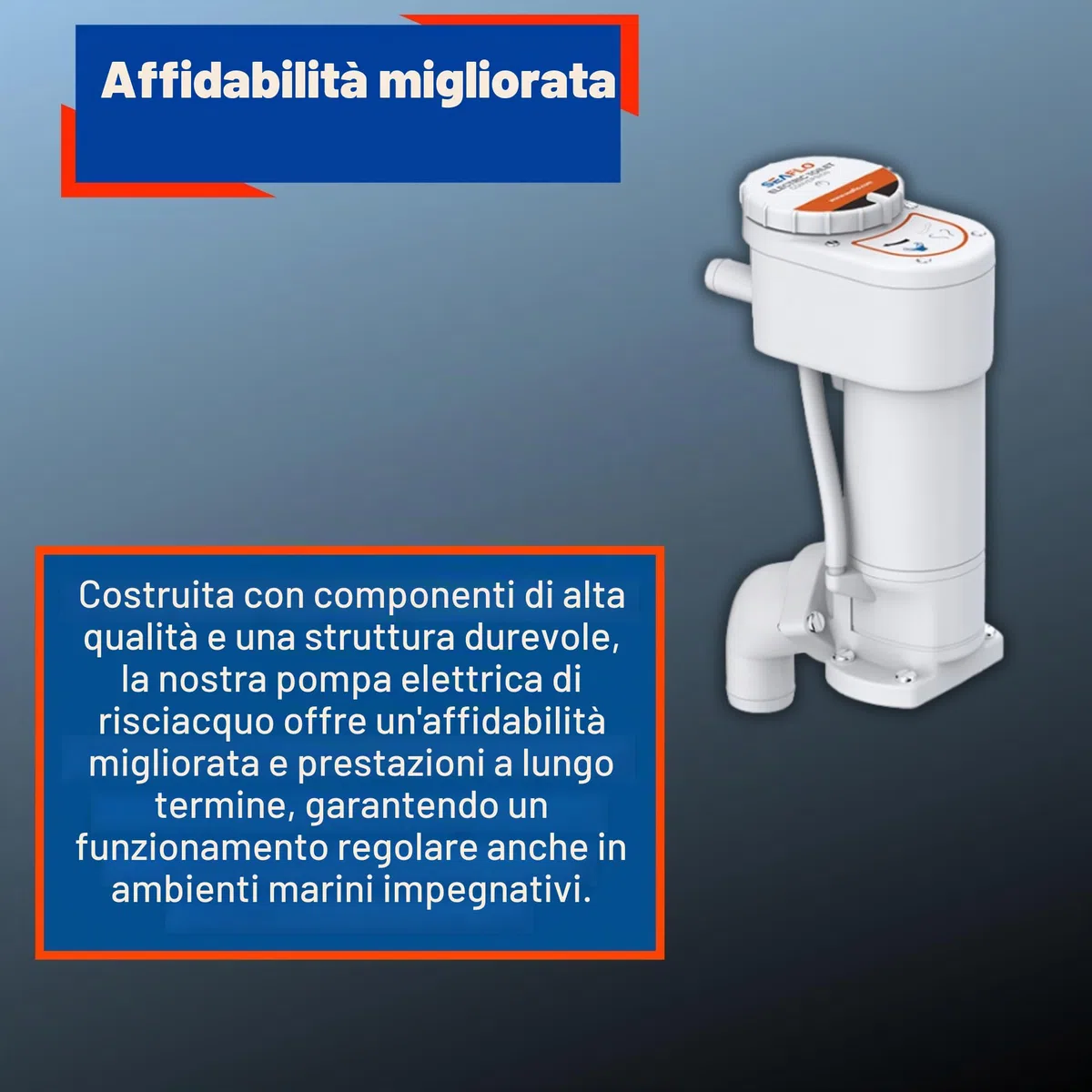 Seaflo Kit di conversione da manuale a WC marino elettrico, bianco (SFMTP1-02)