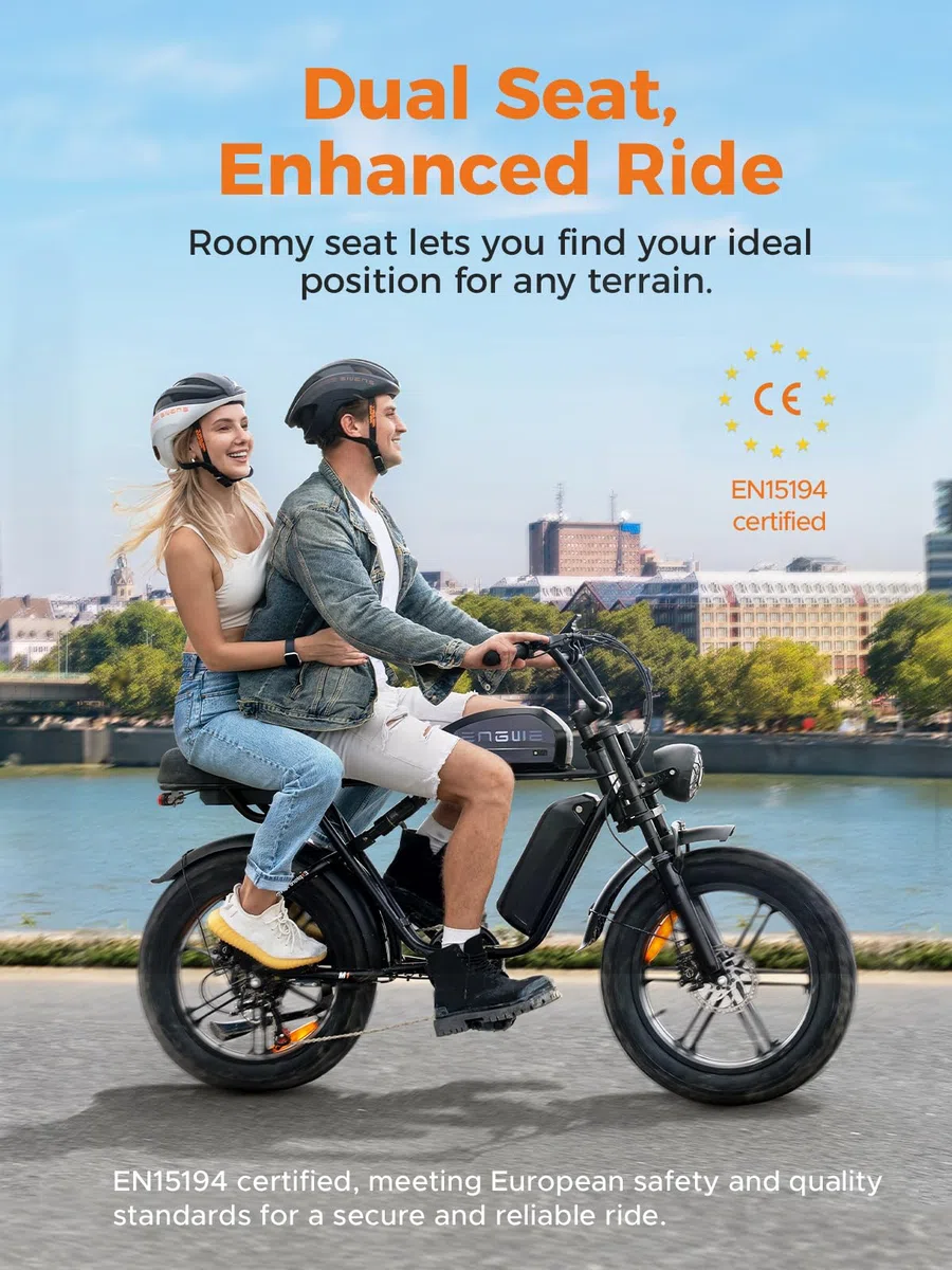 ENGWE M1 Bici Elettrica Uomo, 90KM/170KM,Autonomia Sistema con 20"×4.0 Fat Tire,48V 15.6AH/28.6AH E-bike Off-roade Cambio 7 Velocità e Sospensione Completa