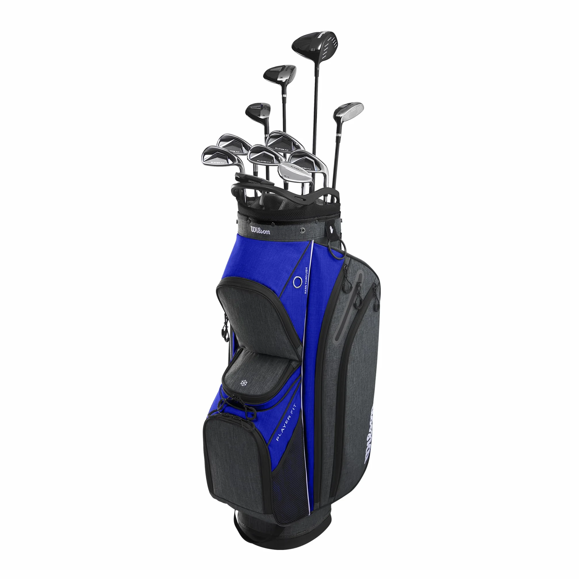 Mazze da Golf Wilson, Set Completo Player Fit, Inclusa Sacca da Golf Cart Bag, Grafite, Per Uomo