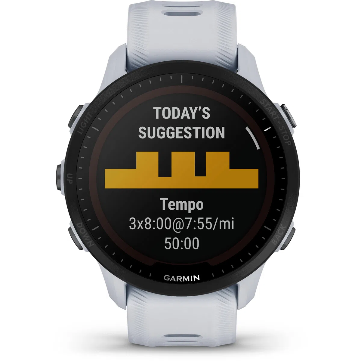 Garmin Unisex Forerunner 955 Solar GPS-Uhr, Weiss-Schwarz, OneSize