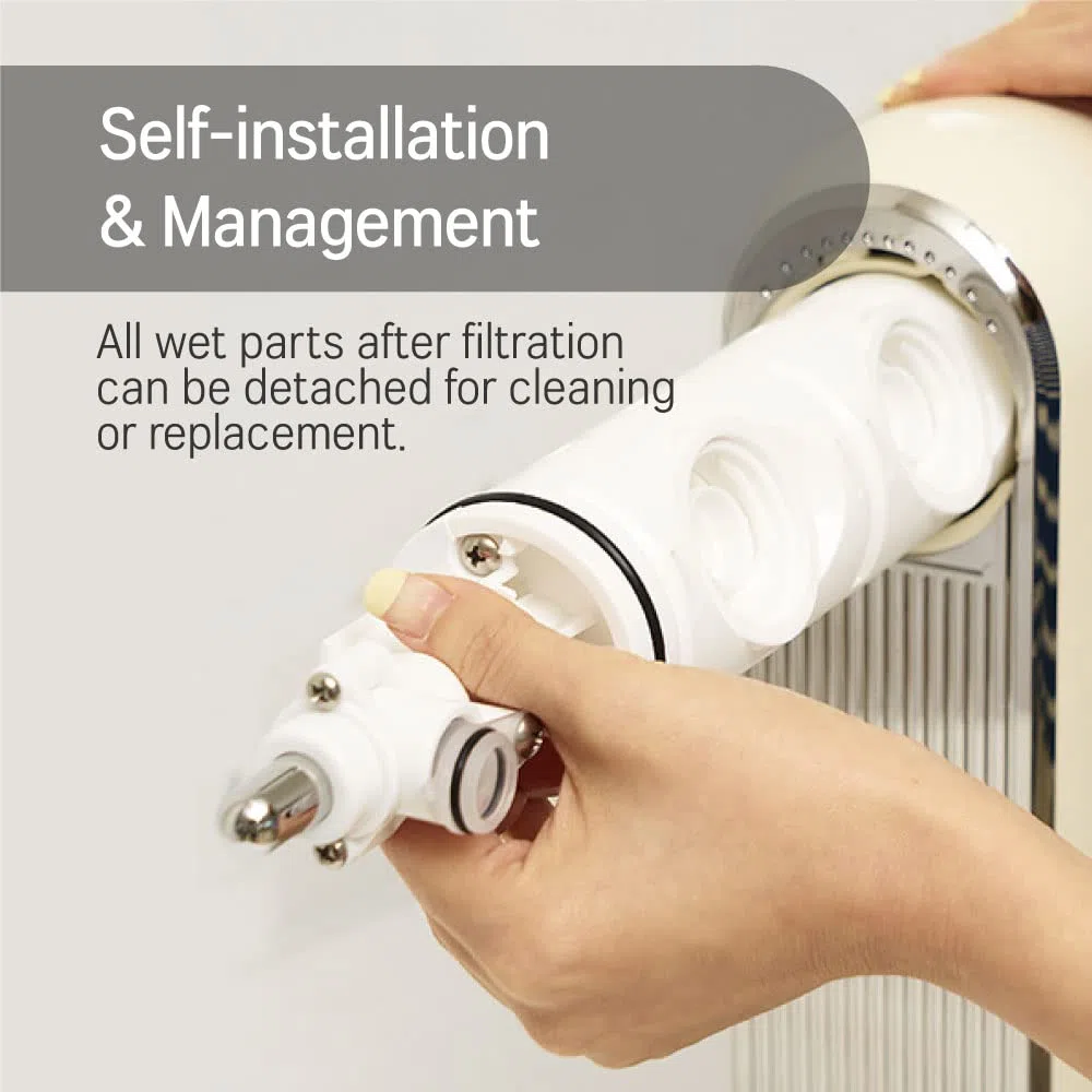 Pureal Line Changer Purificatore d'acqua di dimensioni sottili, senza serbatoio, riduce ruggine, inquinamento, cloro residuo, VOC, metalli pesanti e piccole particelle sospese
