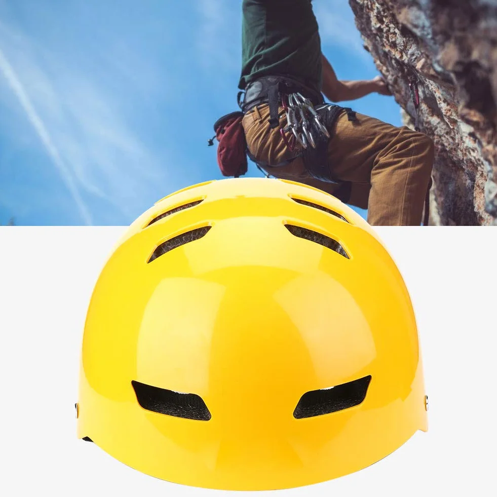 SOONHUA Sport All'aria Aperta Casco di Sicurezza Alpinismo Arrampicata su Roccia Guadare Speleologia Caschi Protettivi (Giallo)