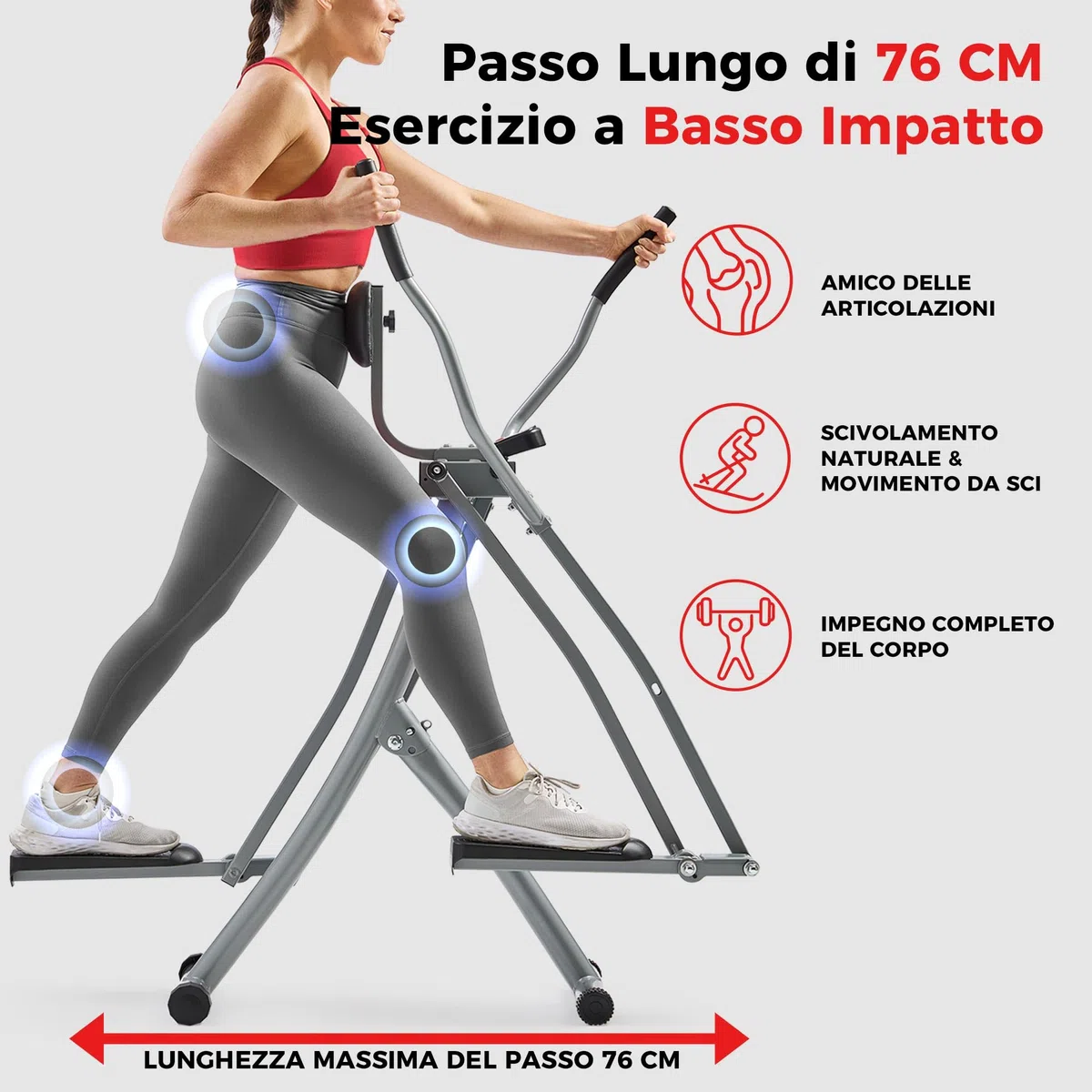 Sunny Health & Fitness Ellittica Compatta da Casa, Camminata Aerea Ellittica, Macchina Ellittic a Gradini Legacy, Allenatore Total Body, Attrezzatura per Esercizi a Basso Impatto e Cardio Domestico