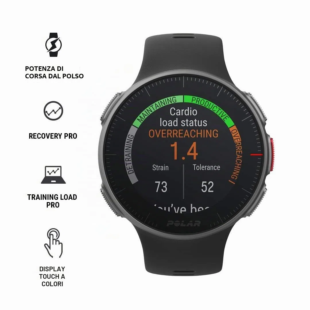 Polar Vantage V Premium Smartwatch con GPS, Misurazione della Frequenza Cardiaca dal Polso, Adatto a Running, Nuoto, Bici e Qualsiasi Altro Sport - Controllo Musica, Meteo, Notifiche Telefoniche