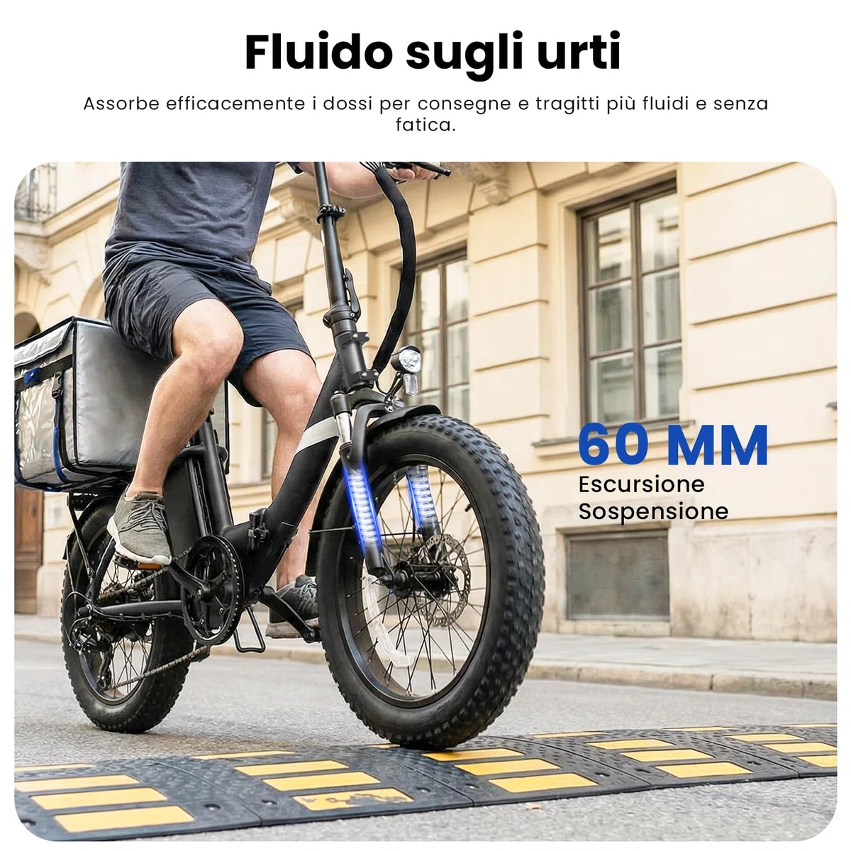 Touroll Bicicletta Elettrica, S3/S3 Pro Bici Elettrica pieghevole, 20"×3.0" fat bike elettrica, Autonomia 195 KM, Forcella Ammortizzata,Batteria Rimovibile